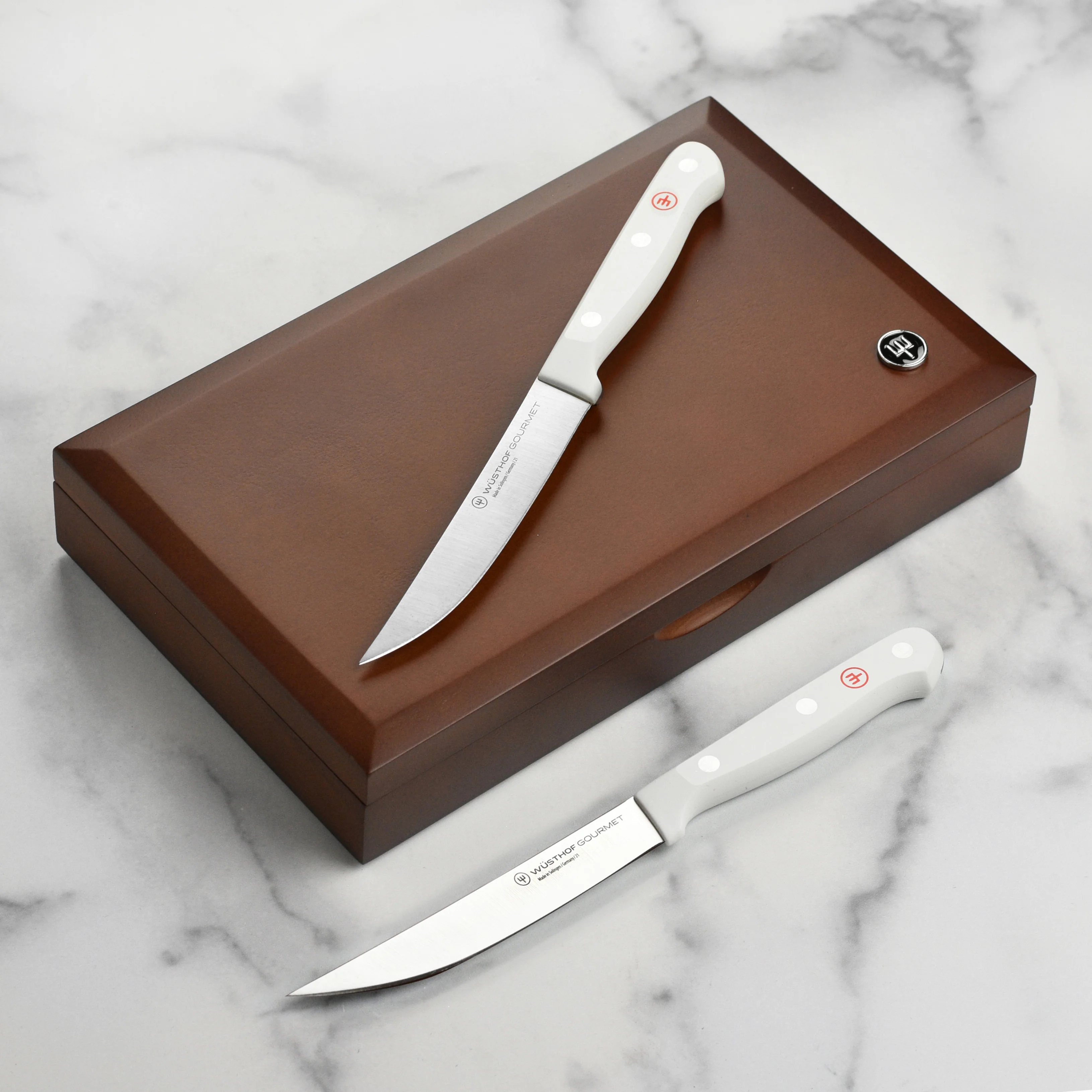 Wusthof Gourmet 6 Piece Steak Knife Set with Case, White Handles - Image 3