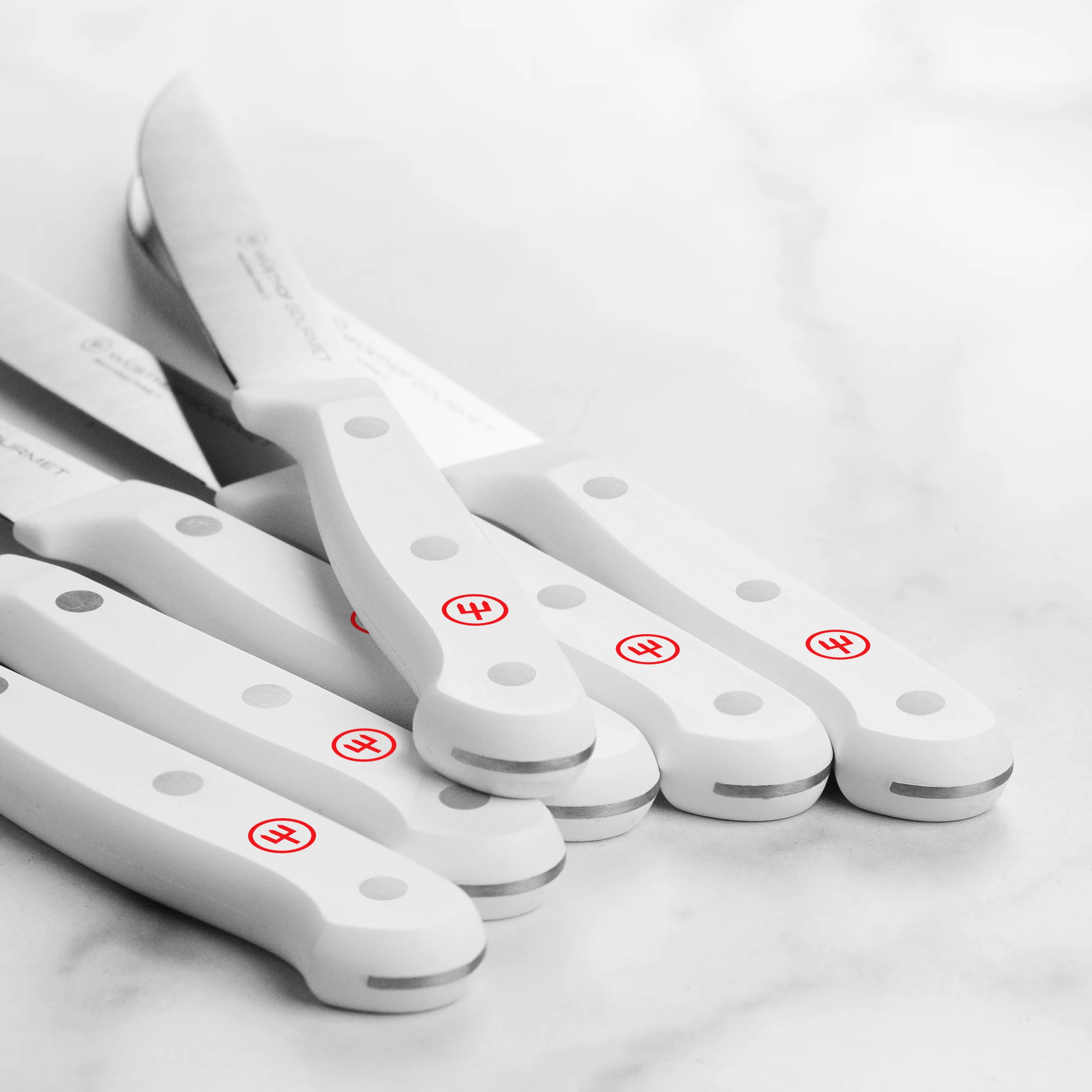 Wusthof Gourmet 6 Piece Steak Knife Set with Case, White Handles - Image 4