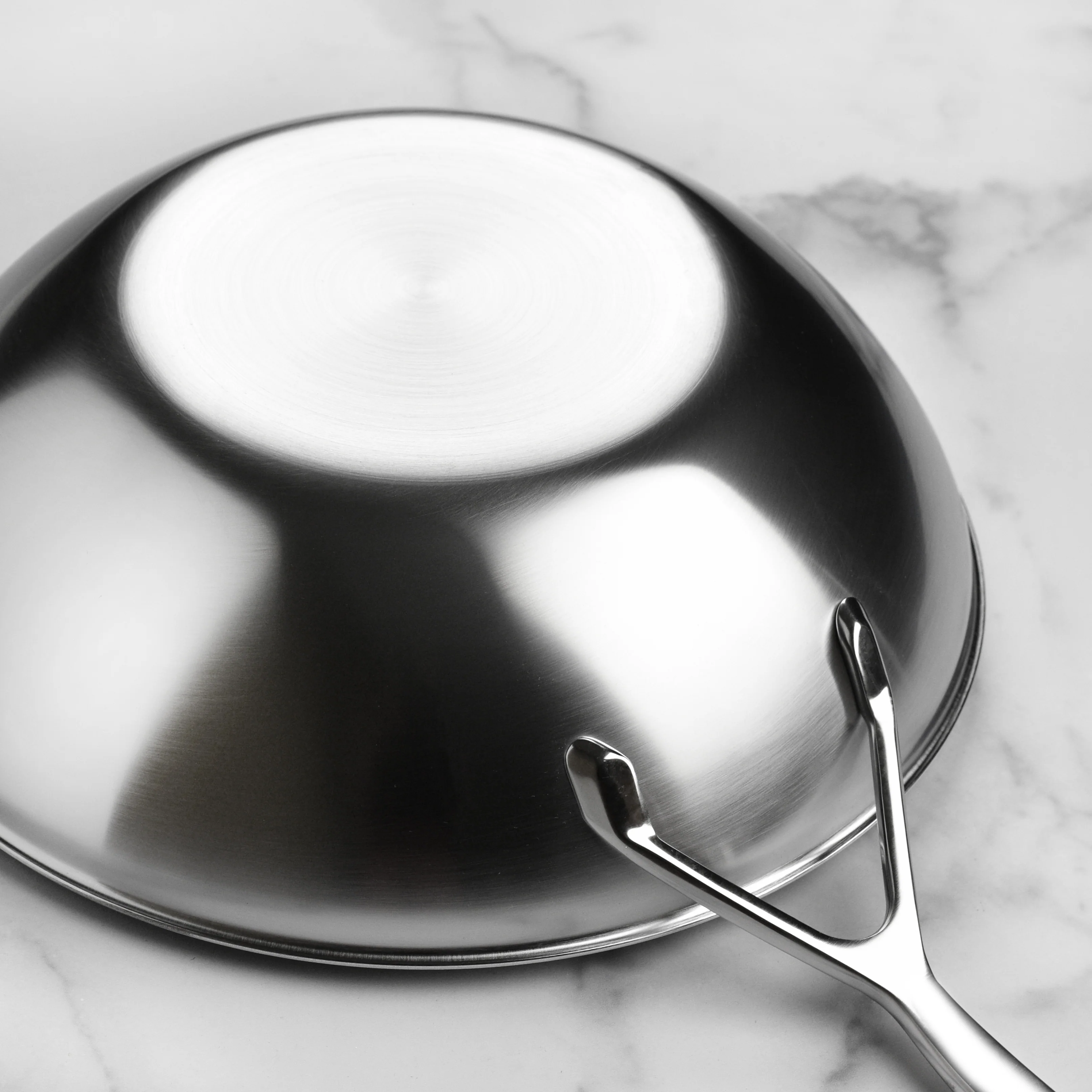 Demeyere 5-Plus 11.8" Stainless Steel Flat Bottom Wok - Image 4
