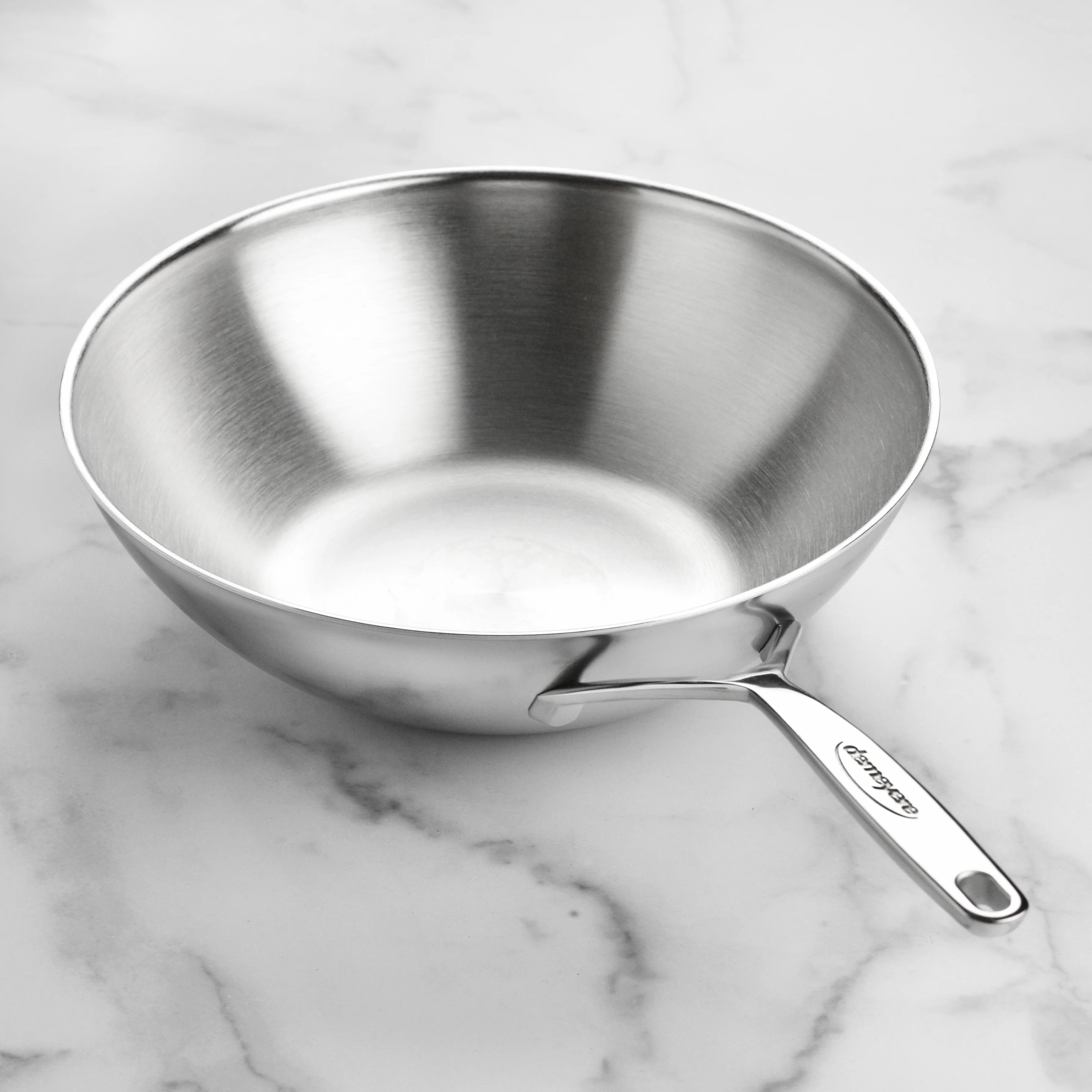 Demeyere 5-Plus 11.8" Stainless Steel Flat Bottom Wok - Image 6
