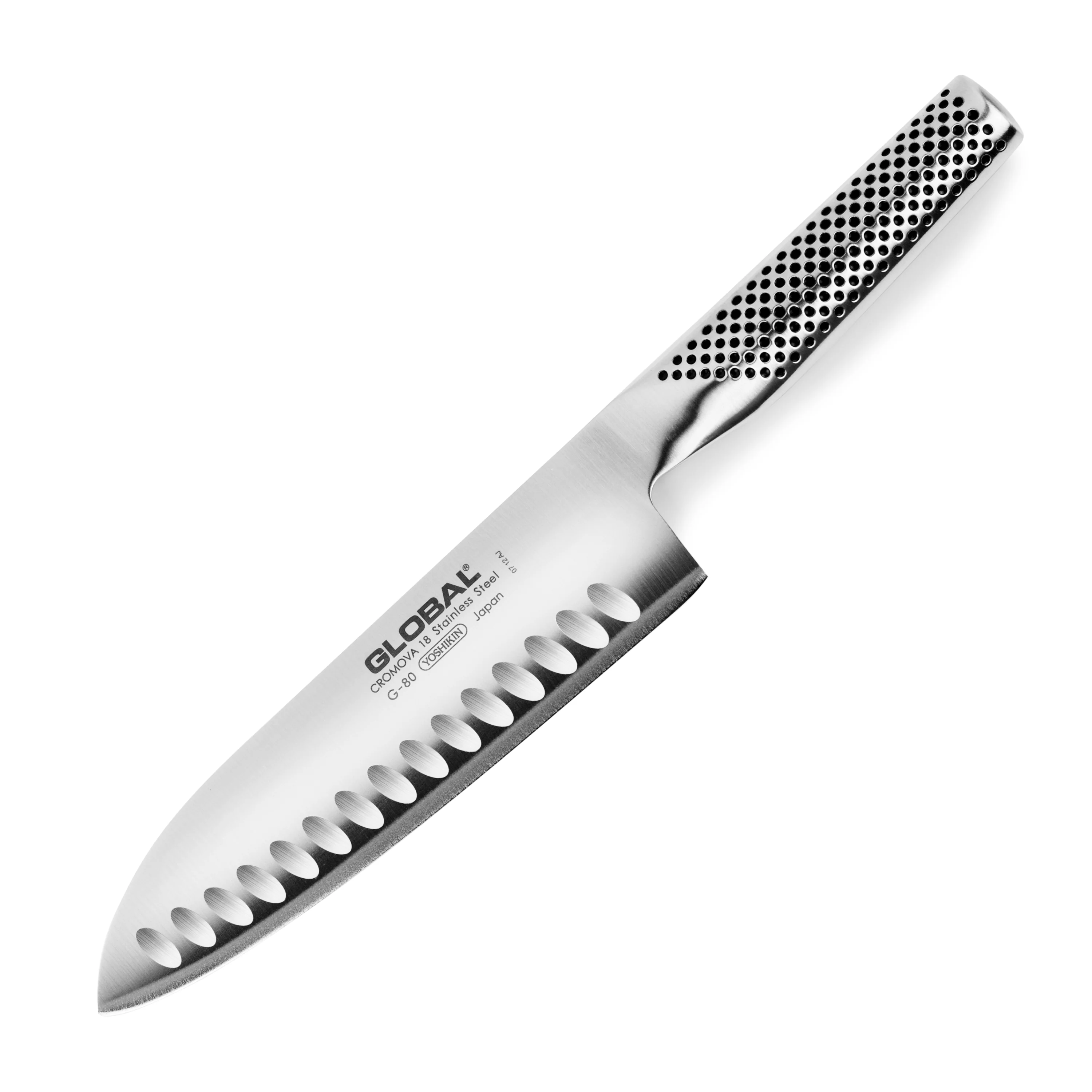 Global 7" Hollow Edge Santoku Knife - Image 4