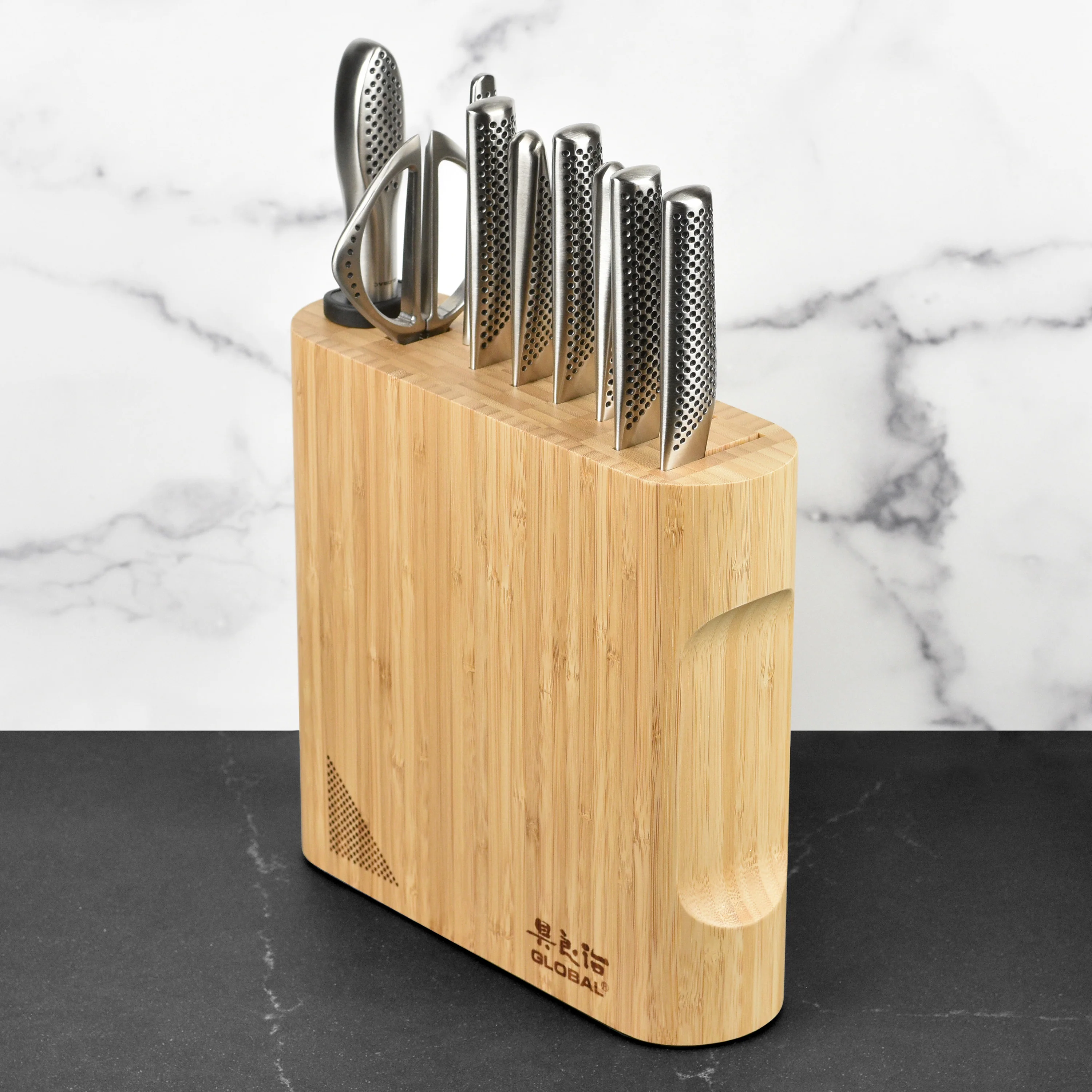 Global Kanpeki 10 Piece Knife Block Set, Bamboo - Image 10
