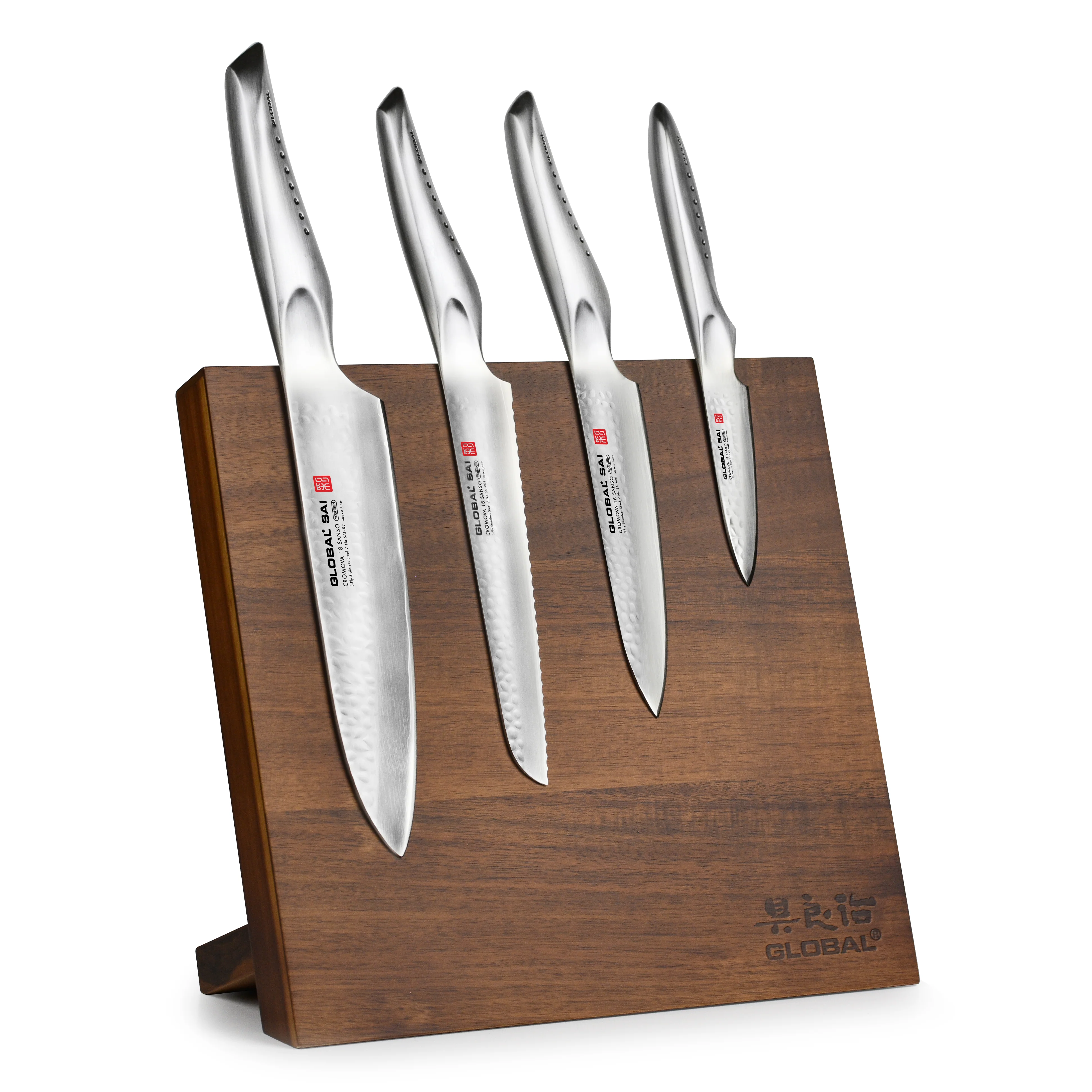 Global Sai 5 Piece Magnetic Easel Knife Set, Acacia Block - Image 5
