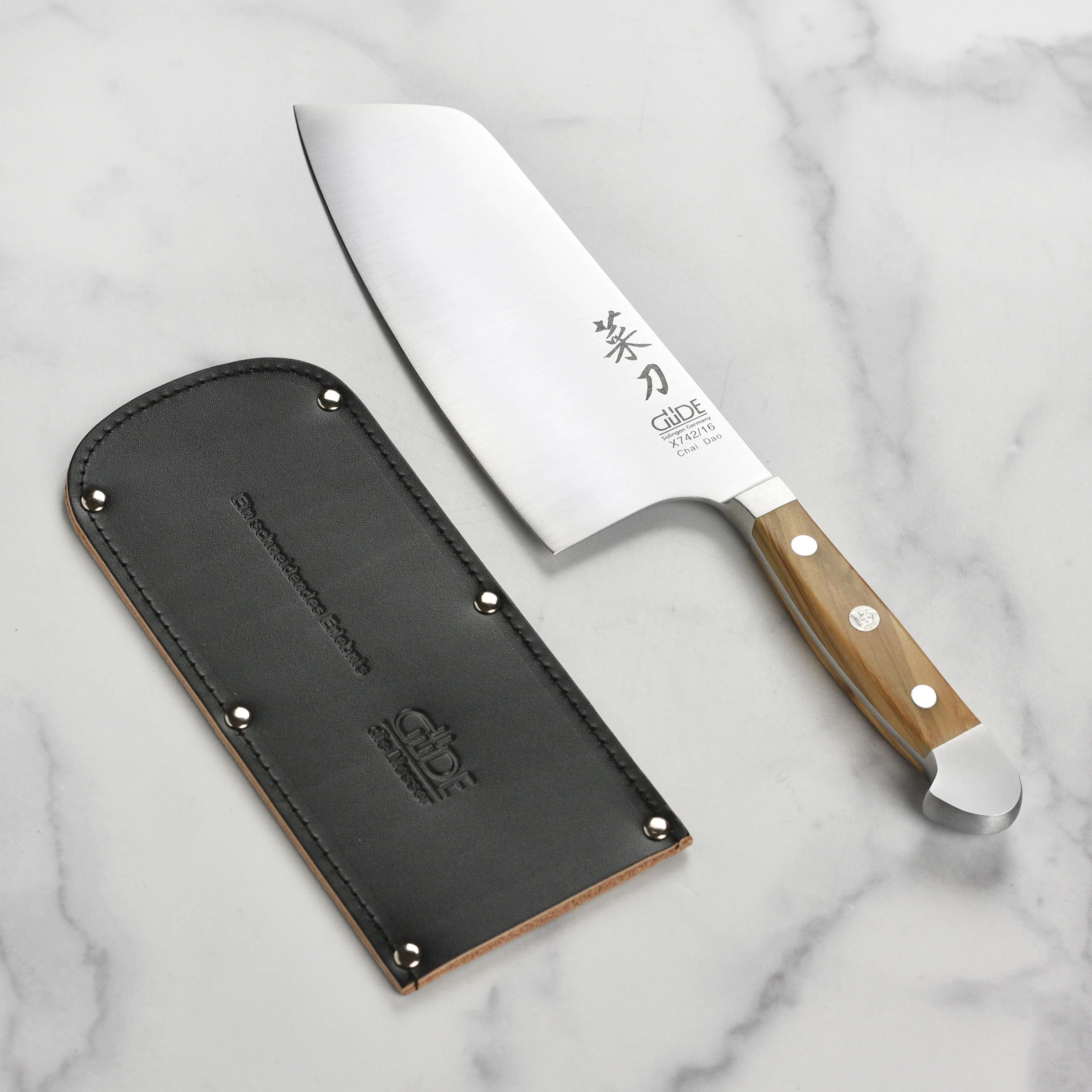 Gude Alpha Olive 6" Chai Dao with Sheath - Image 4
