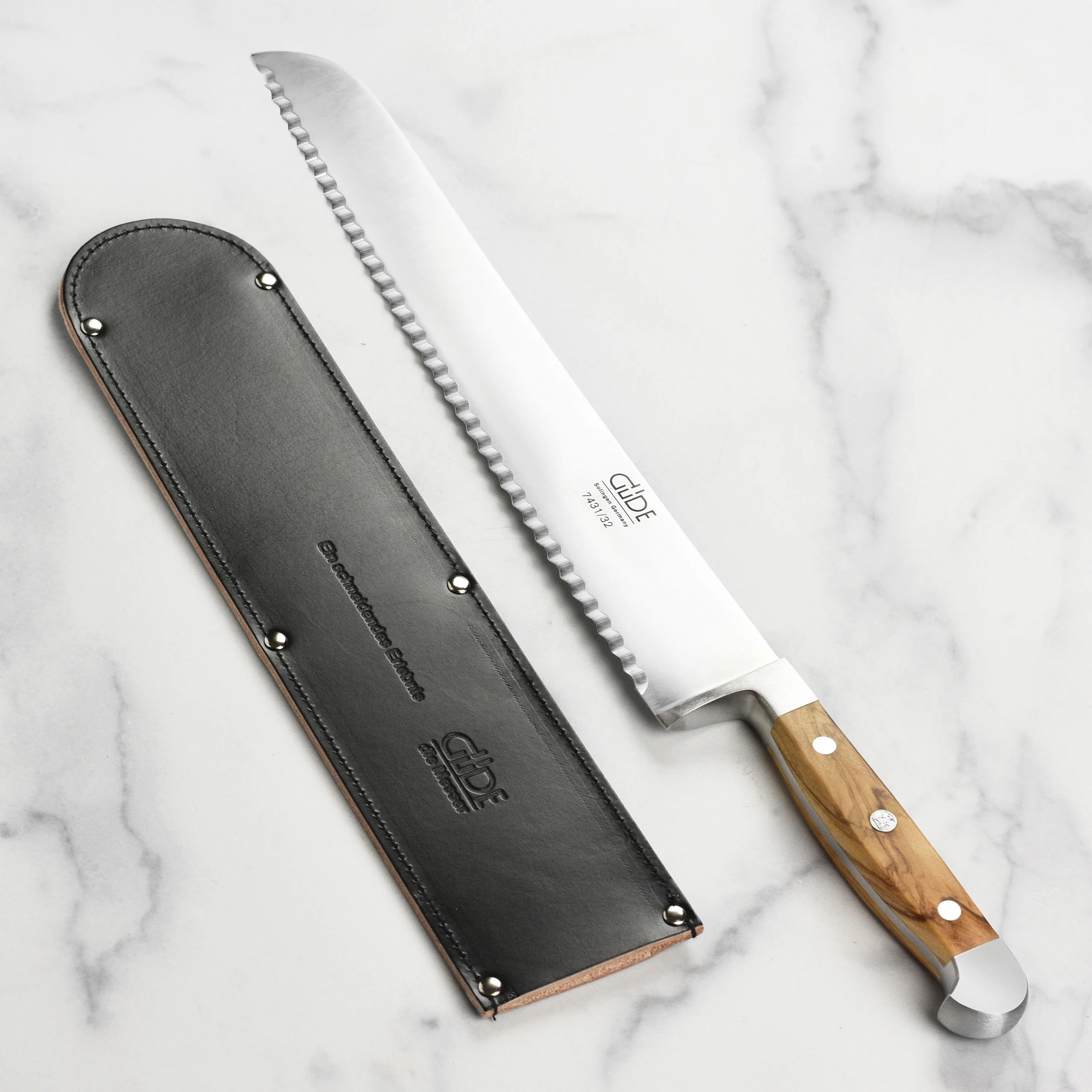Gude Leather Sheath for Large 12.6" Bread Knife - Image 5