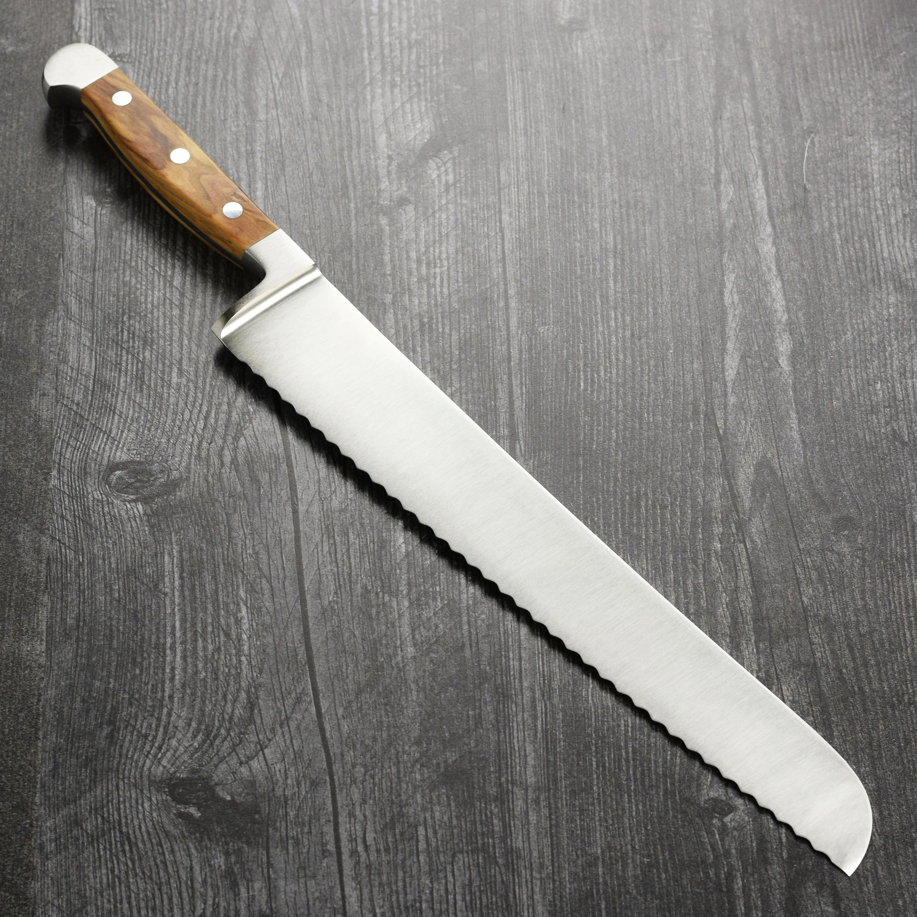 Franz Gude 12.6" Large Bread Knife with Olive Wood Handle, Left-Handed - Image 7