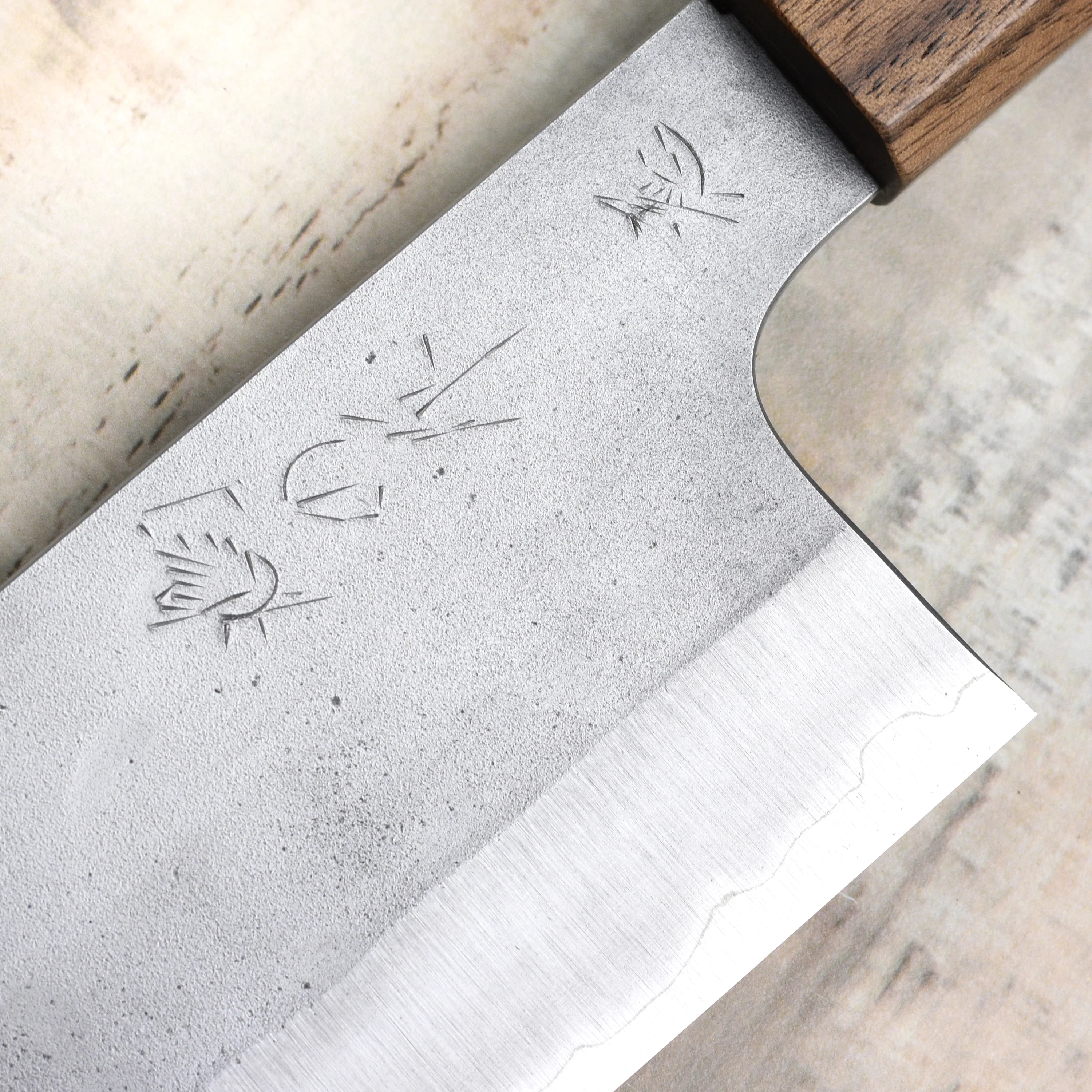Hatono Aogami Super Kurouchi Stainless Clad 6.7" Tall Nakiri - Image 3