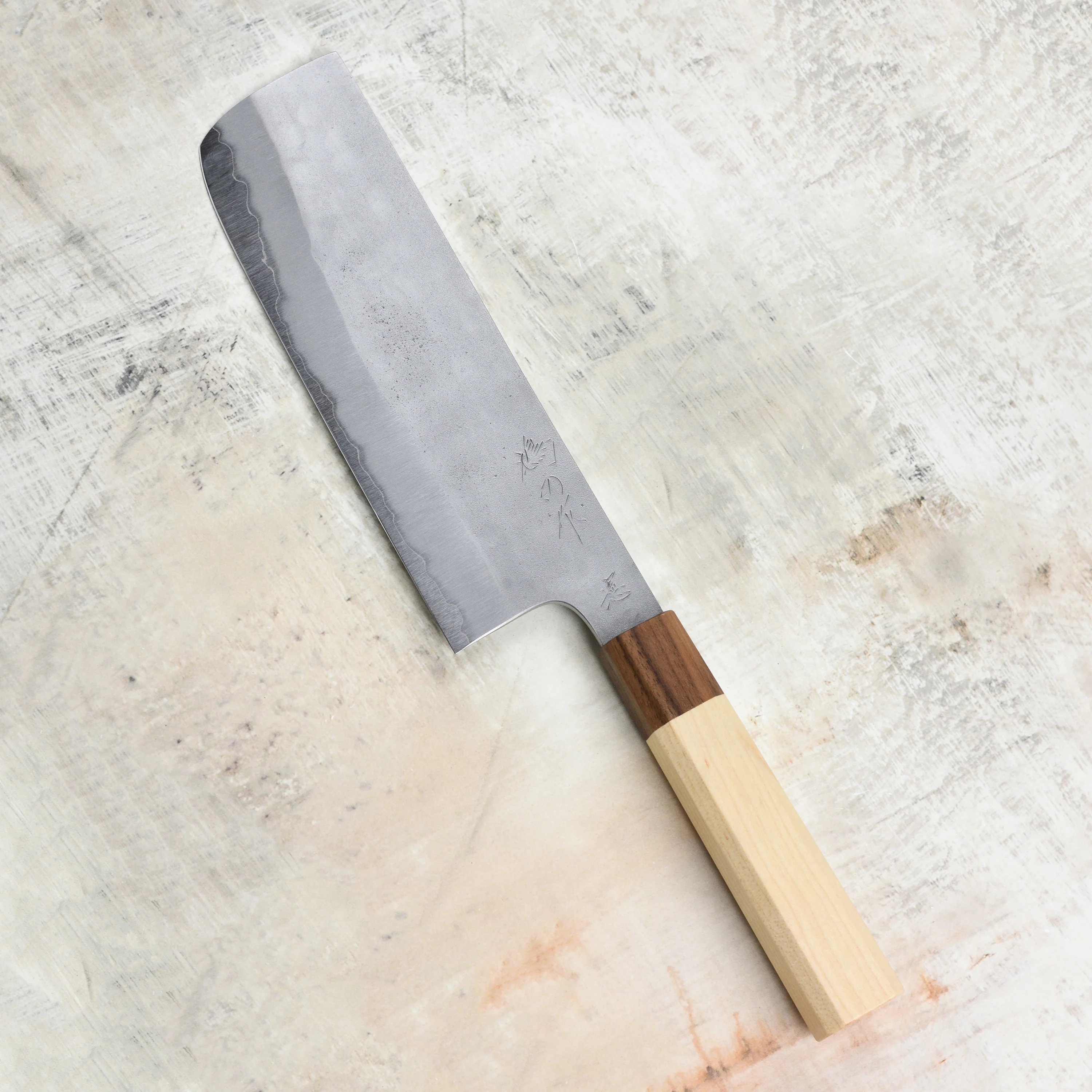 Hatono Aogami Super Kurouchi Stainless Clad 6.7" Tall Nakiri - Image 8