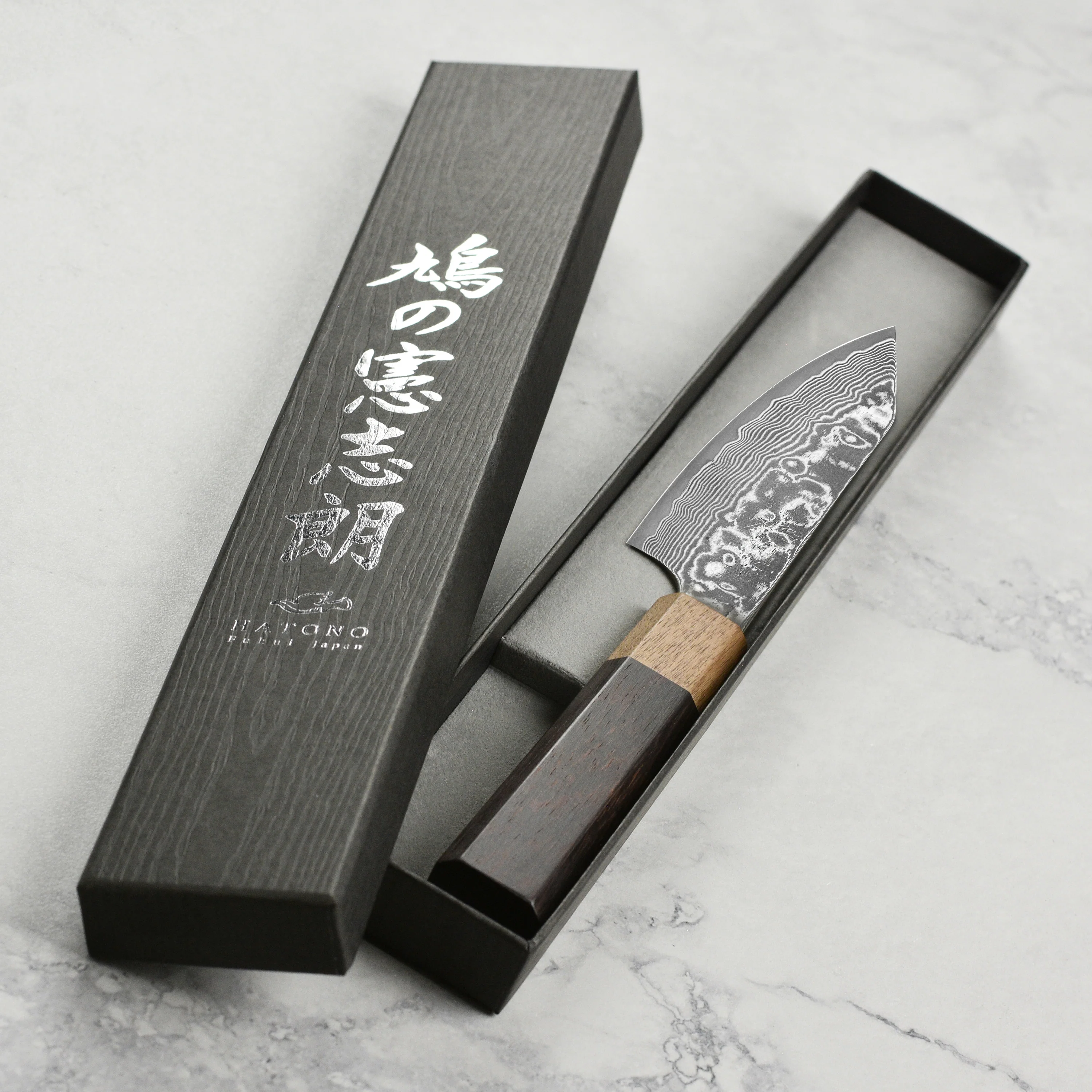 Hatono SG2 Kurozome Damascus 5.3" Kiritsuke Petty - Image 3