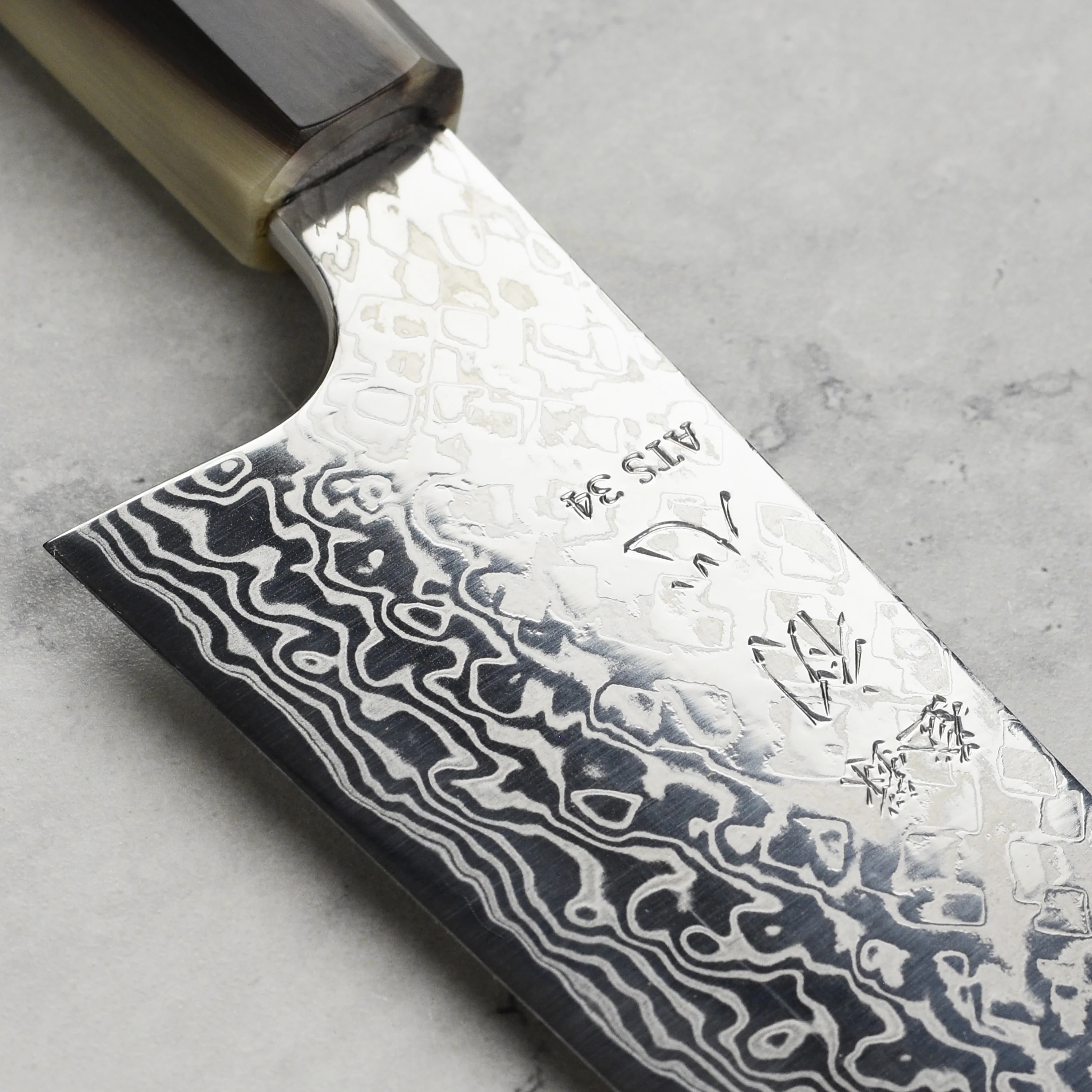 Hatsukokoro x Yauji Ginga34 Damascus 7" Santoku - Image 3