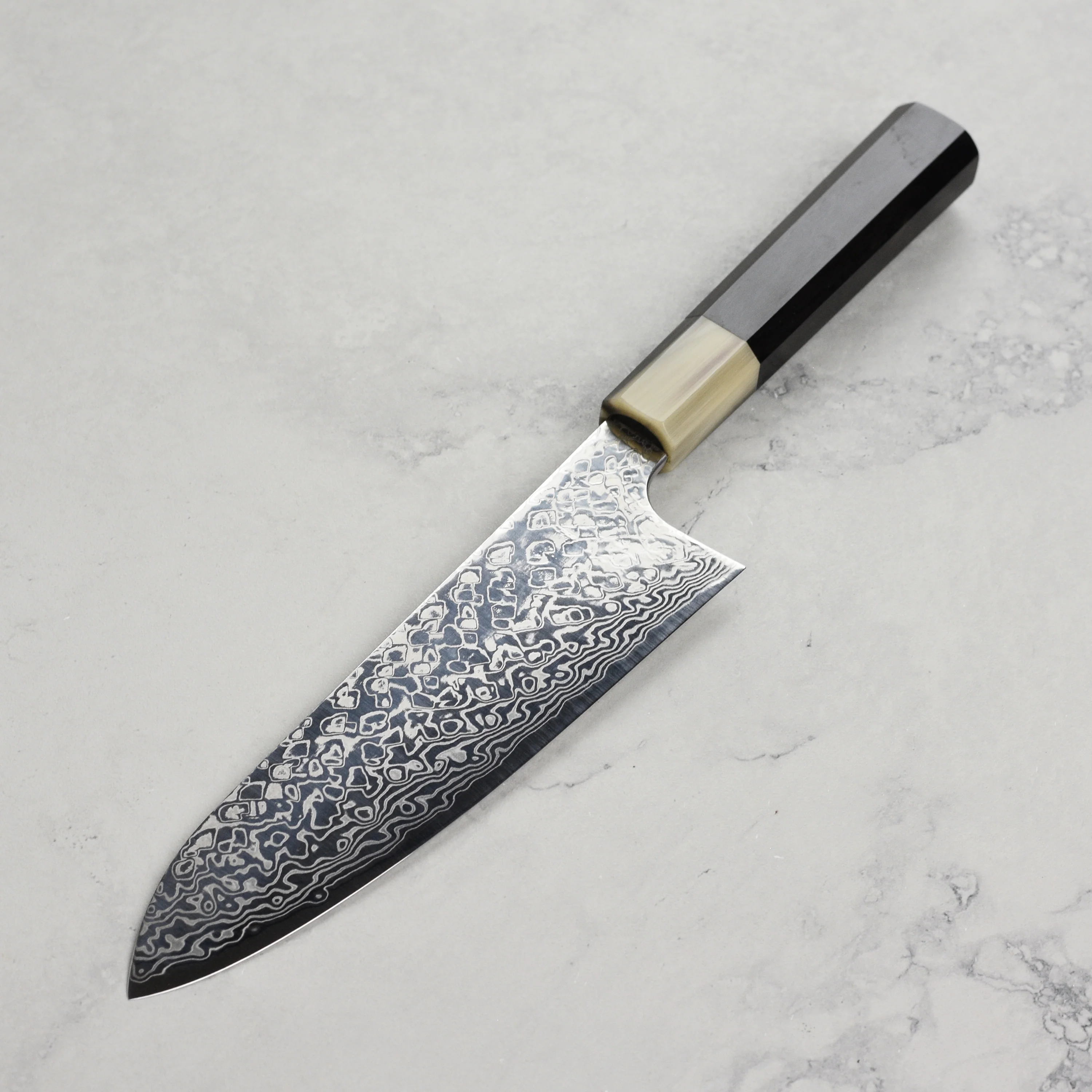 Hatsukokoro x Yauji Ginga34 Damascus 7" Santoku - Image 6