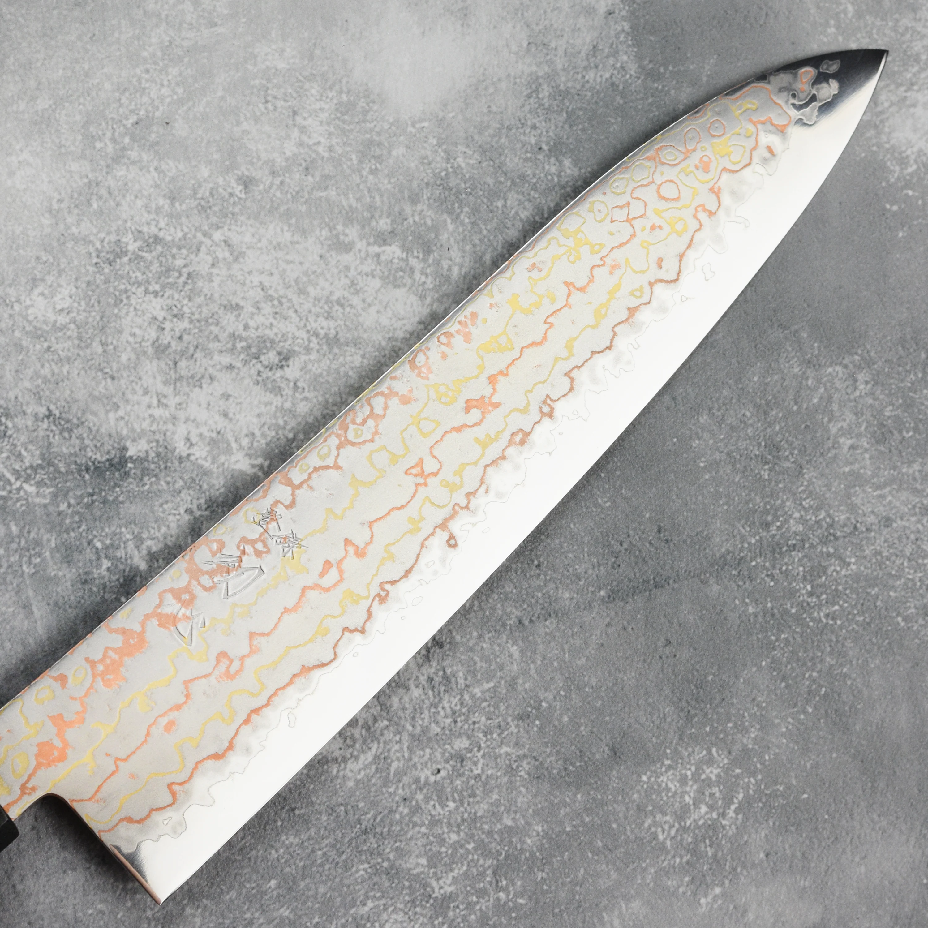 Hatsukokoro Hayabusa Aogami #2 Rainbow Damascus 8.25" Gyuto - Image 8