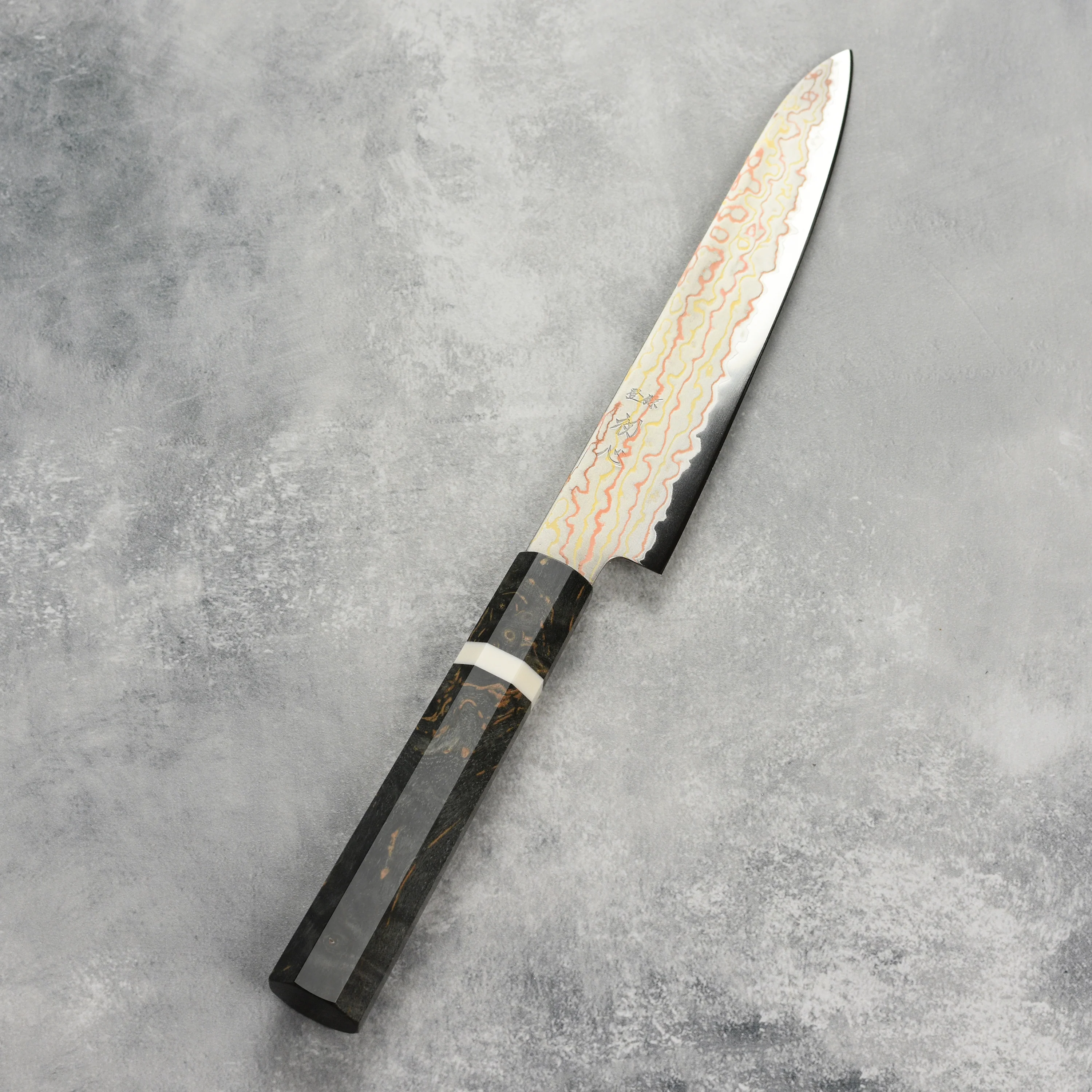 Hatsukokoro Hayabusa Aogami #2 Rainbow Damascus 5.9" Petty - Image 5