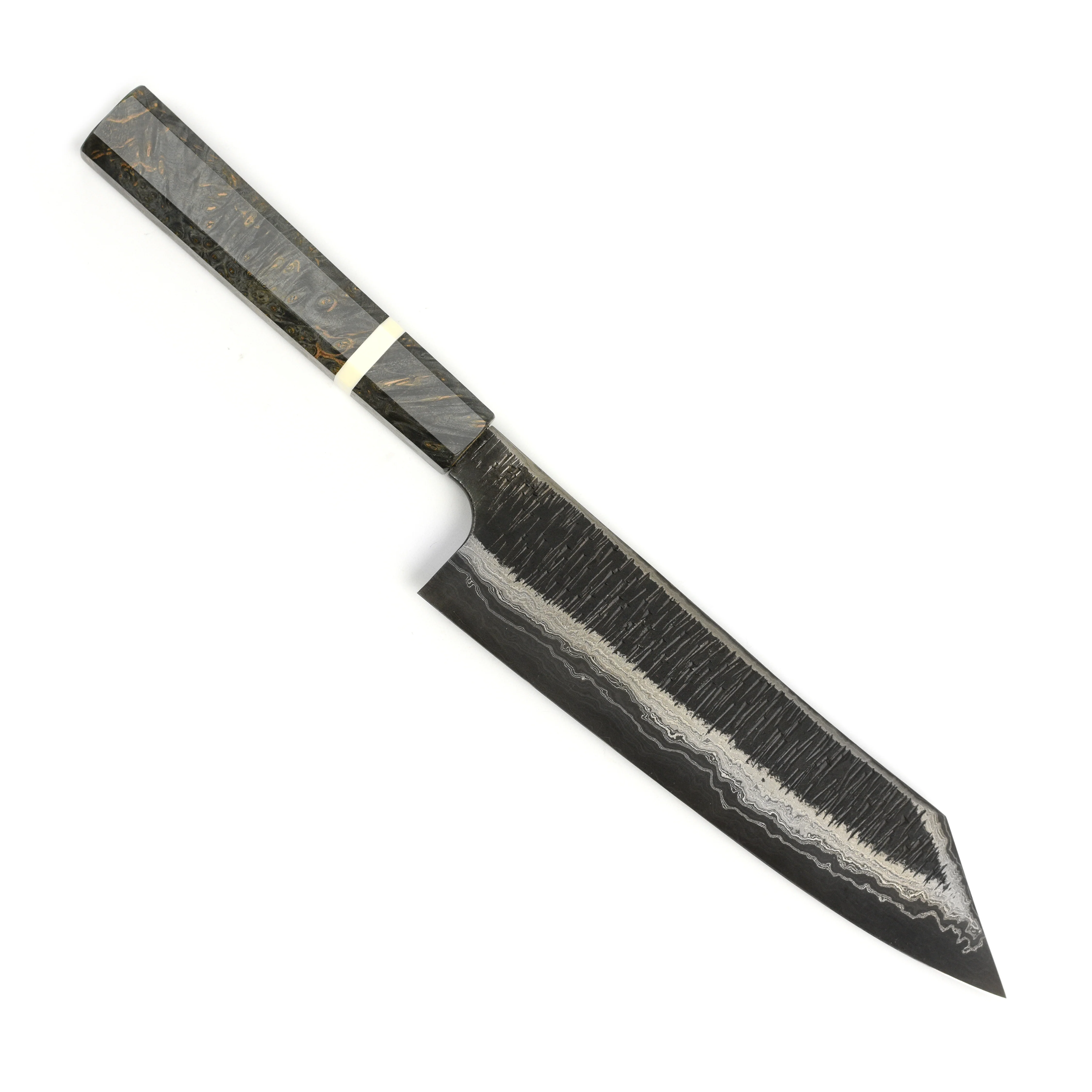 Hatsukokoro x Nigara Itadaki Coreless Damascus 8.25" Kiritsuke Gyuto - Image 5