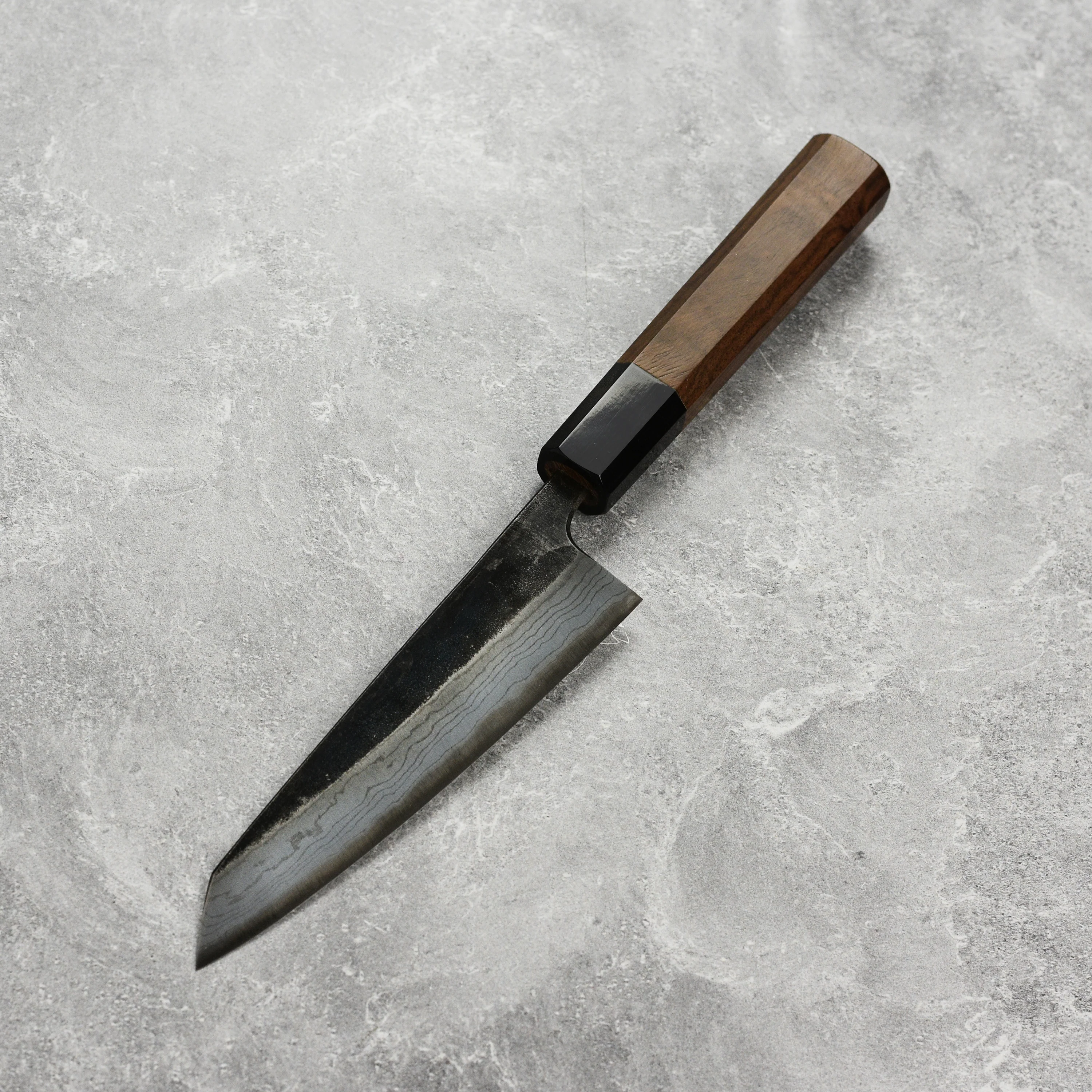 Hatsukokoro Kumokage Aogami #2 Kurouchi Damascus 5.9" Honesuki - Image 5