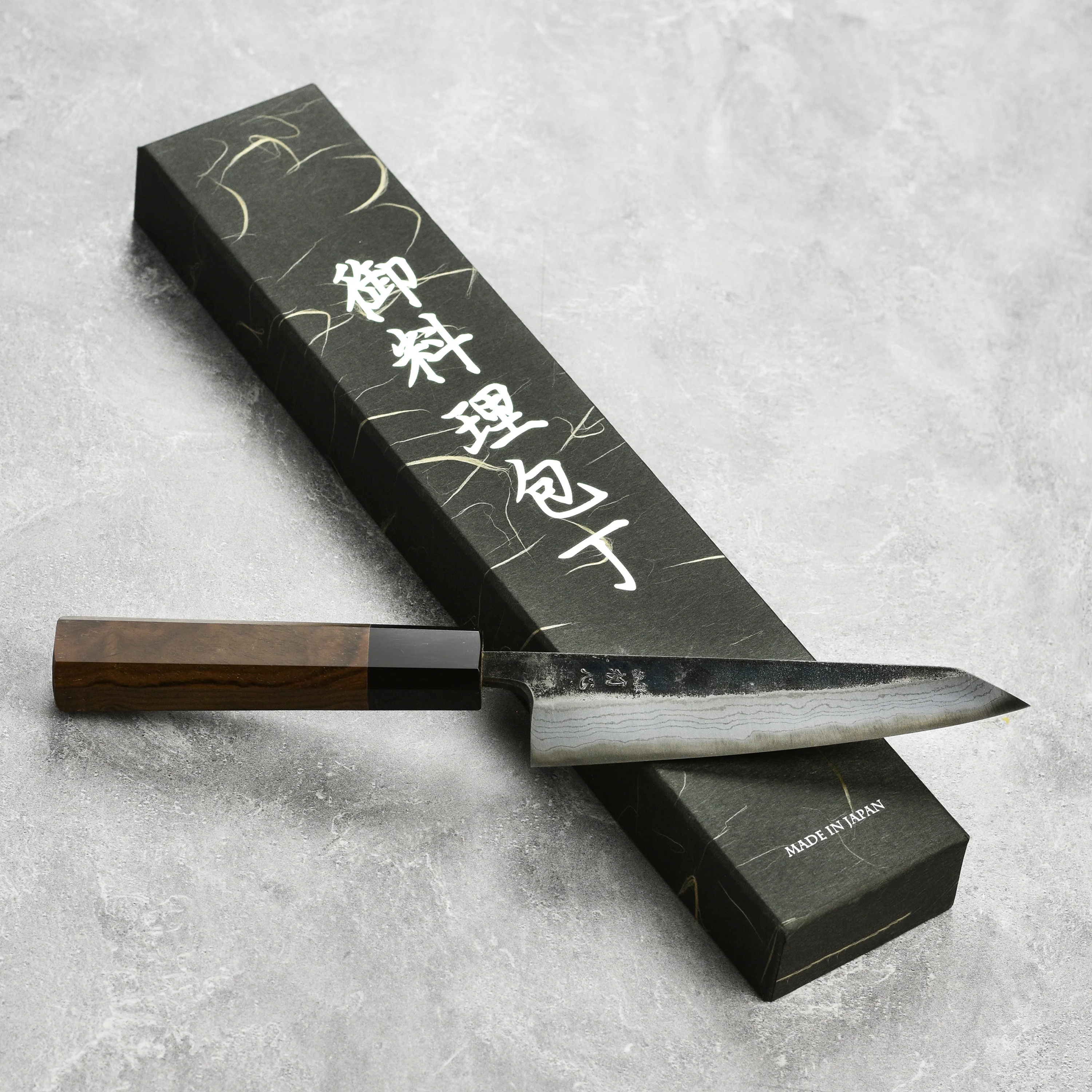 Hatsukokoro Kumokage Aogami #2 Kurouchi Damascus 5.9" Honesuki - Image 6