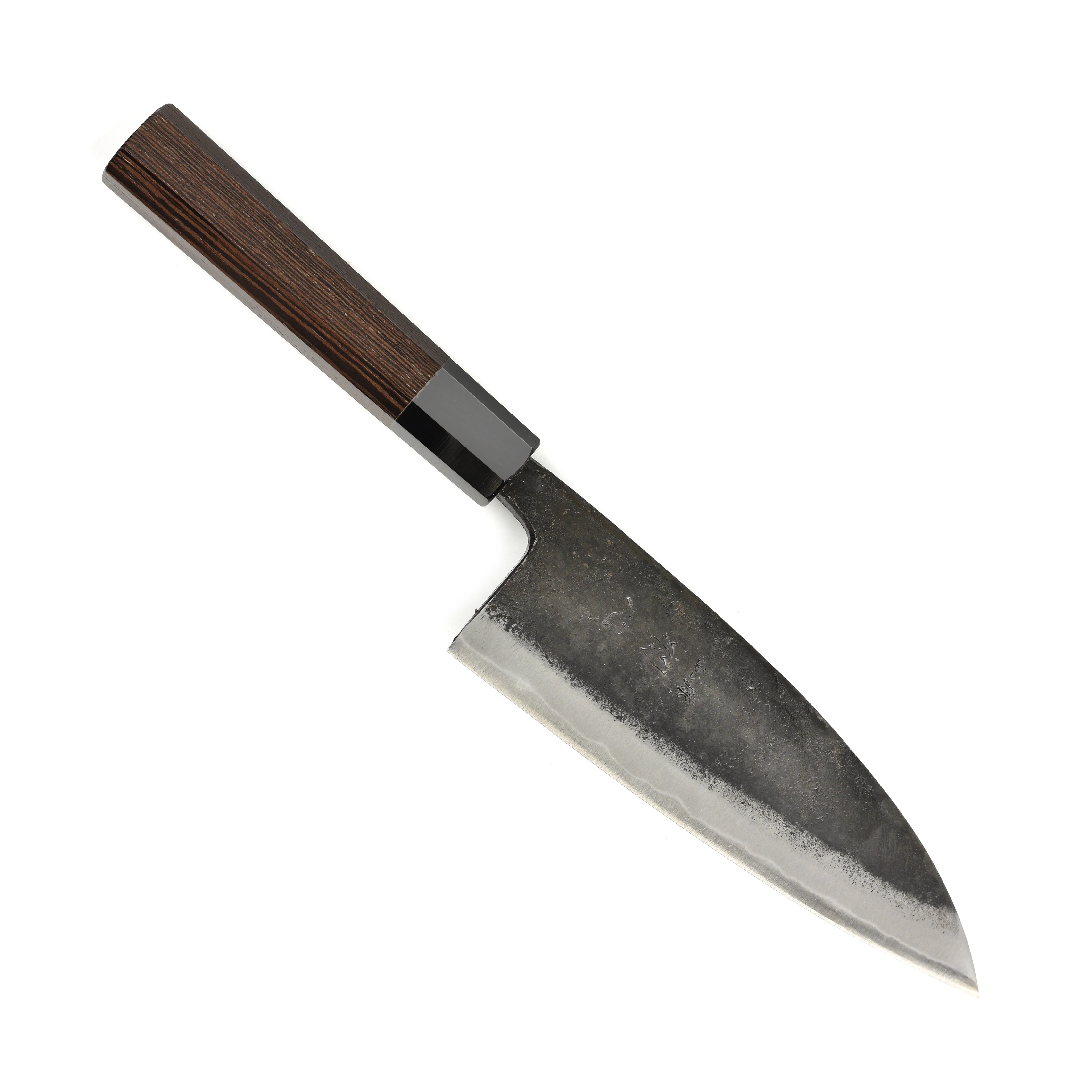 Hatsukokoro Kurokaze Aogami #2 Kurouchi 6.5" Double Bevel Deba, Wenge - Image 5