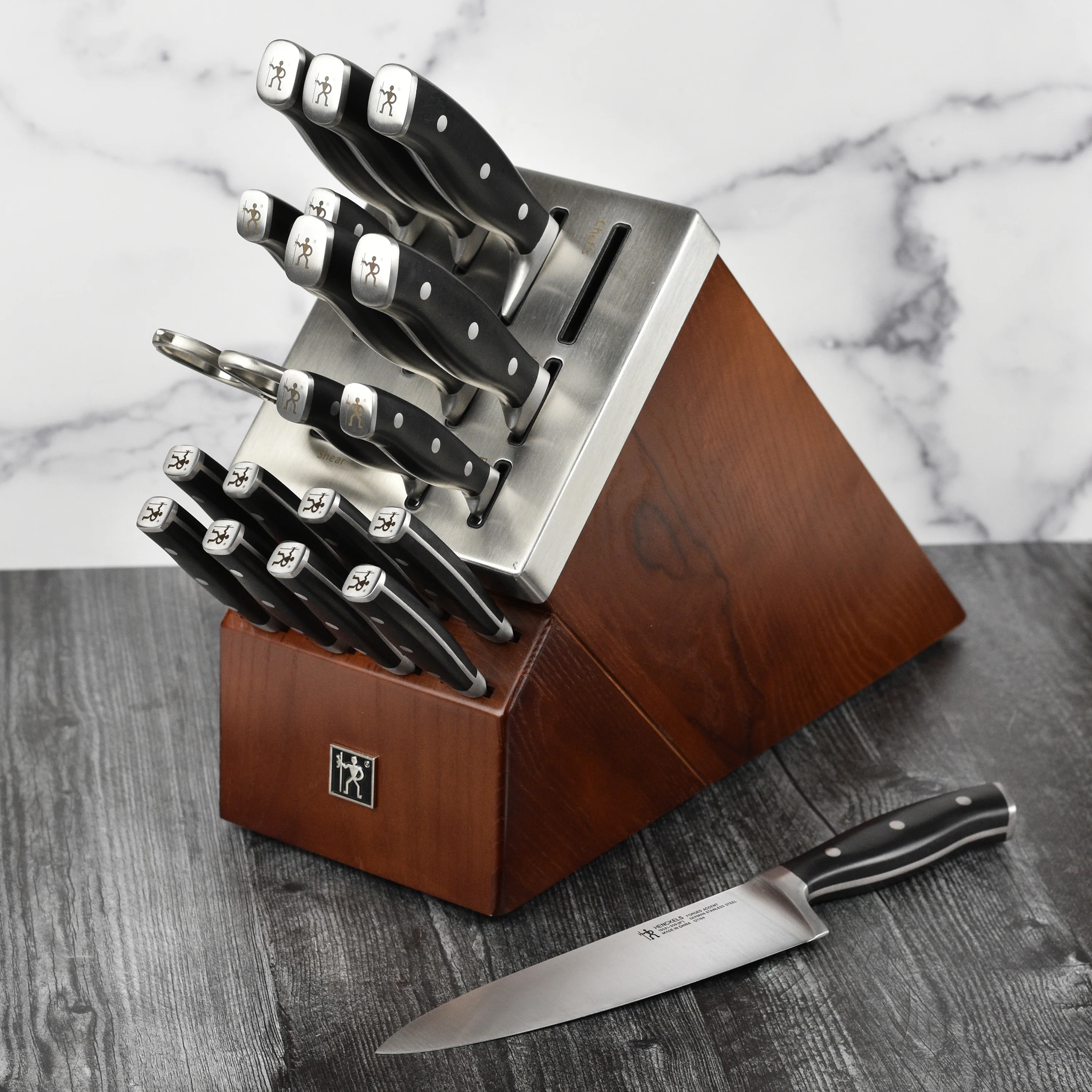 Henckels Forged Accent 20 Piece Self-Sharpening Knife Block Set, Black Handles - Image 3