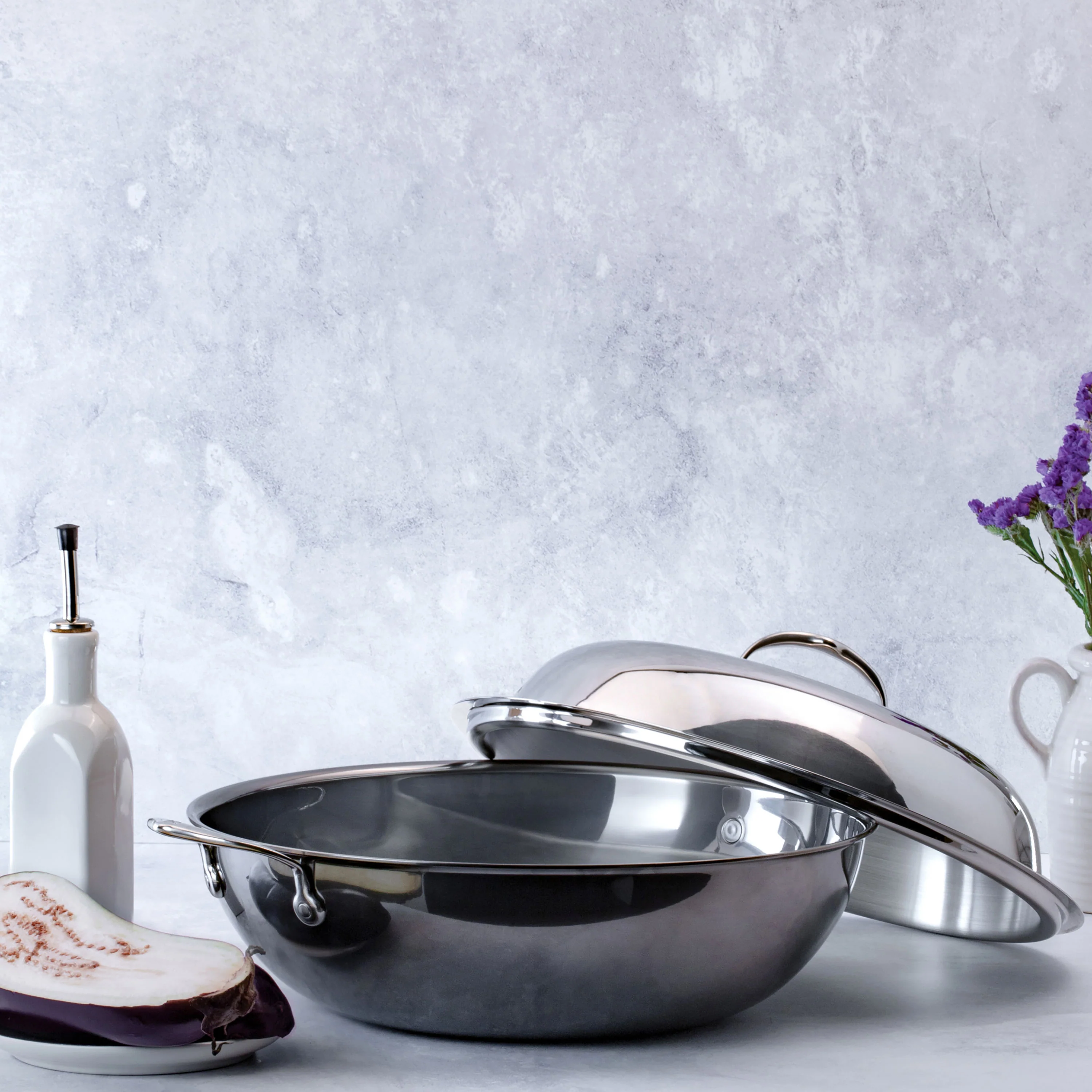 Hestan NanoBond 14" Titanium Stainless Steel Wok - Image 3