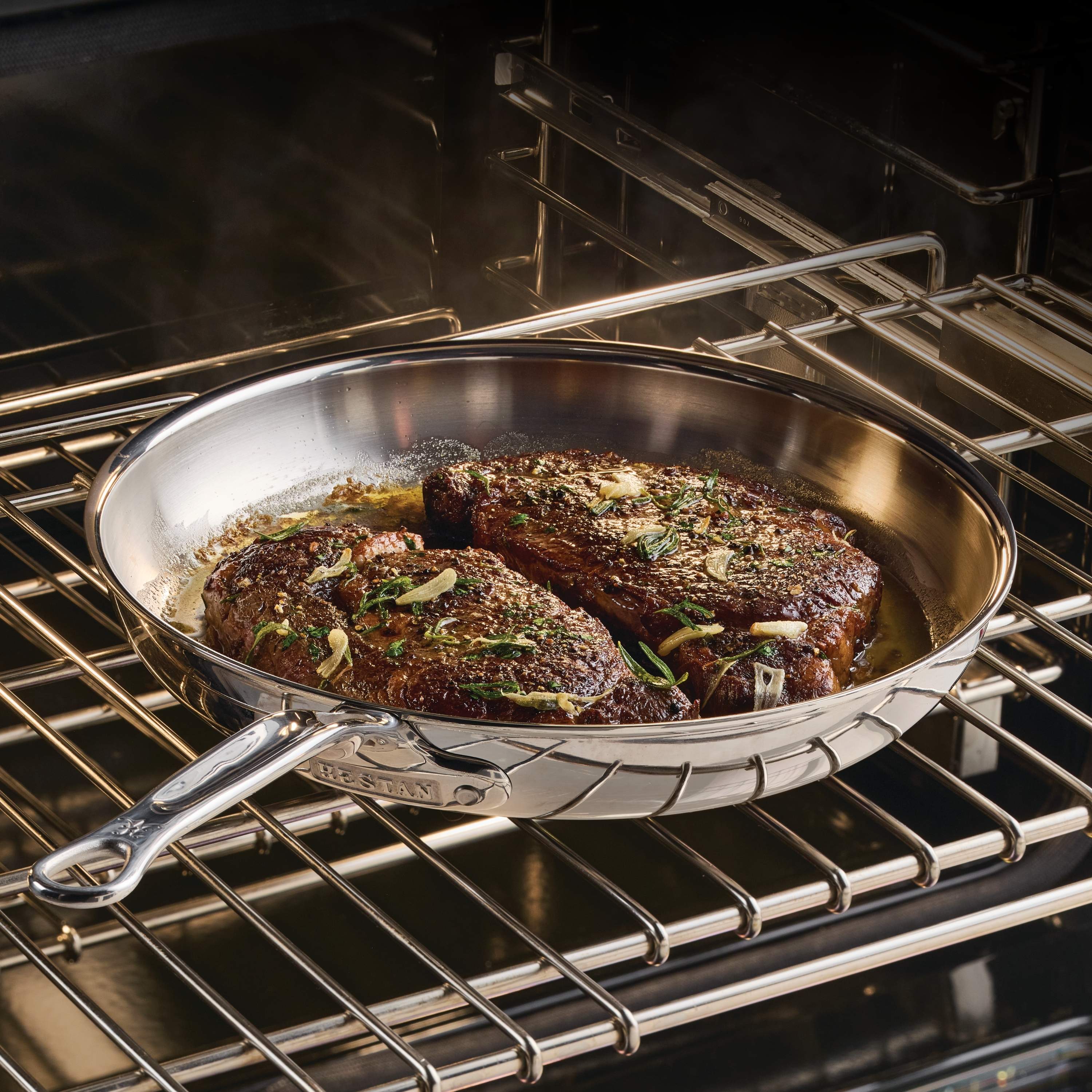 Hestan ProBond Luxe 11" Stainless Steel Skillet with Lid - Image 4
