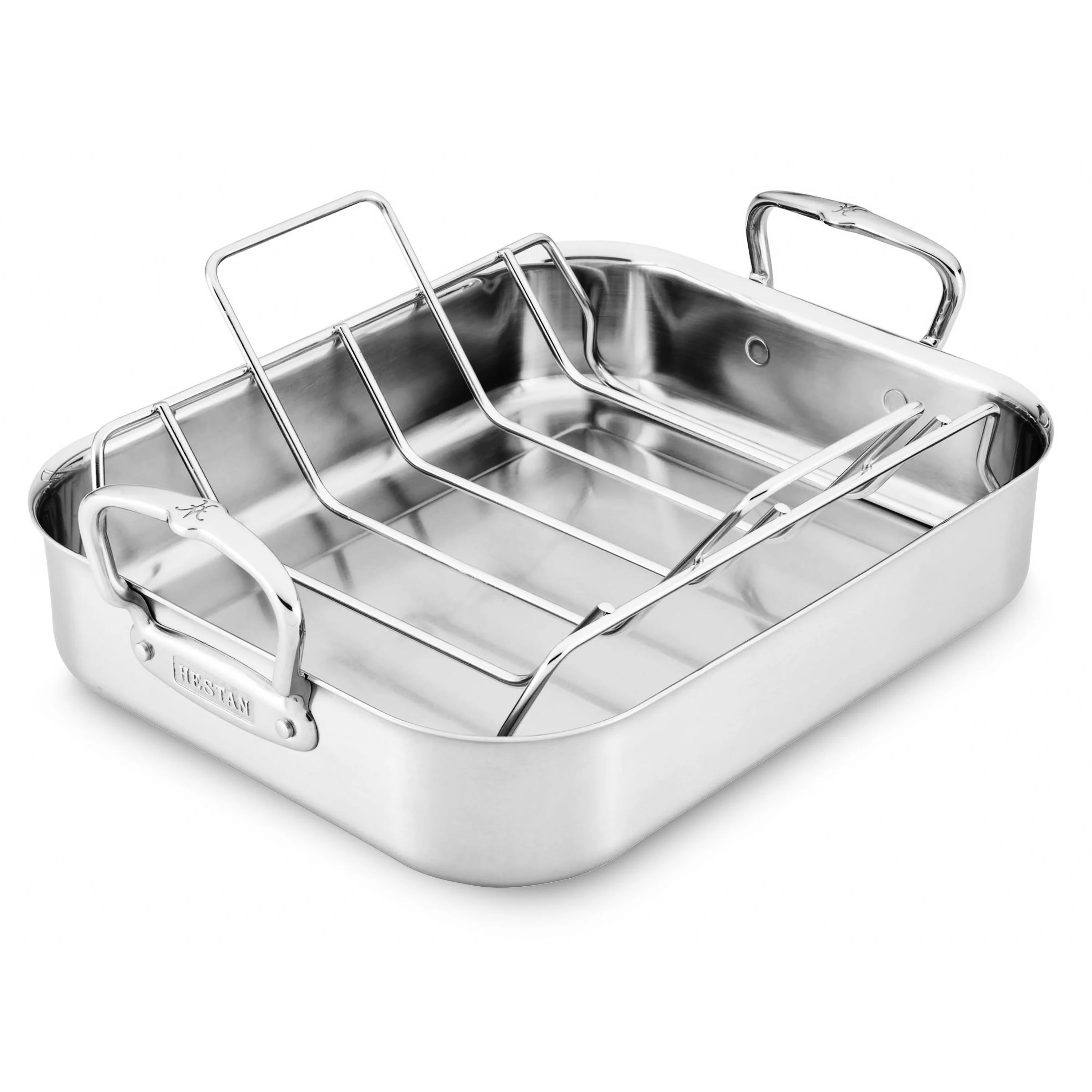 Hestan Tri-Ply Roasting Pan with Rack, 16.5x11.75" - Image 7