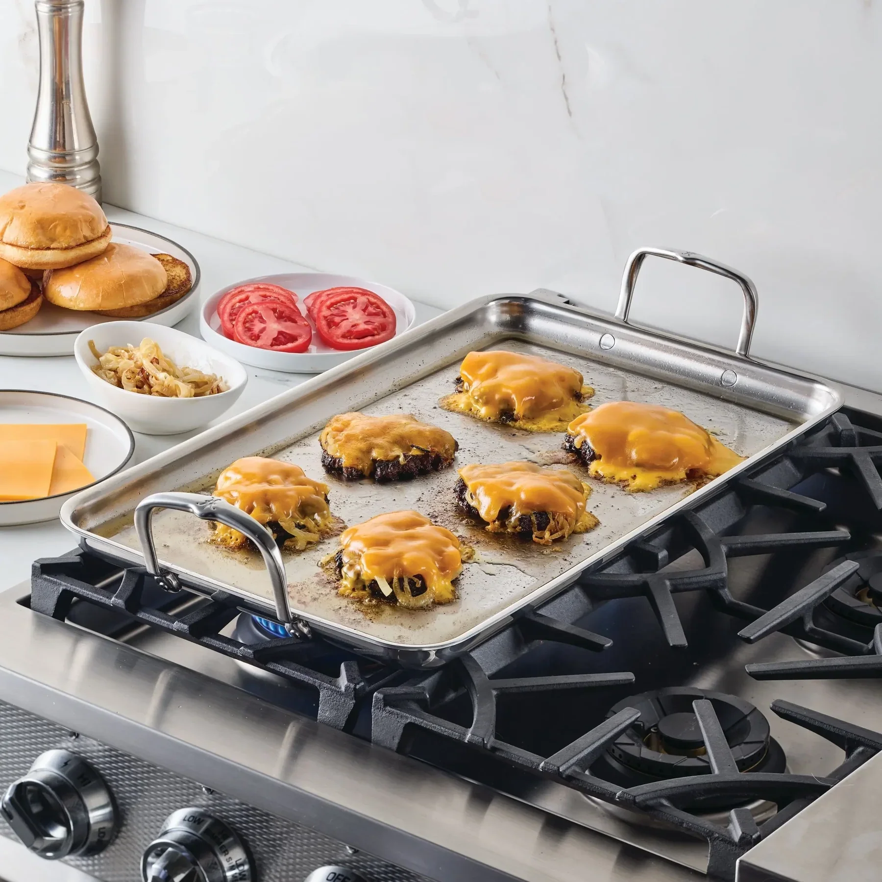 Hestan Tri-Ply Double Burner Griddle, 21" x 13" - Image 8