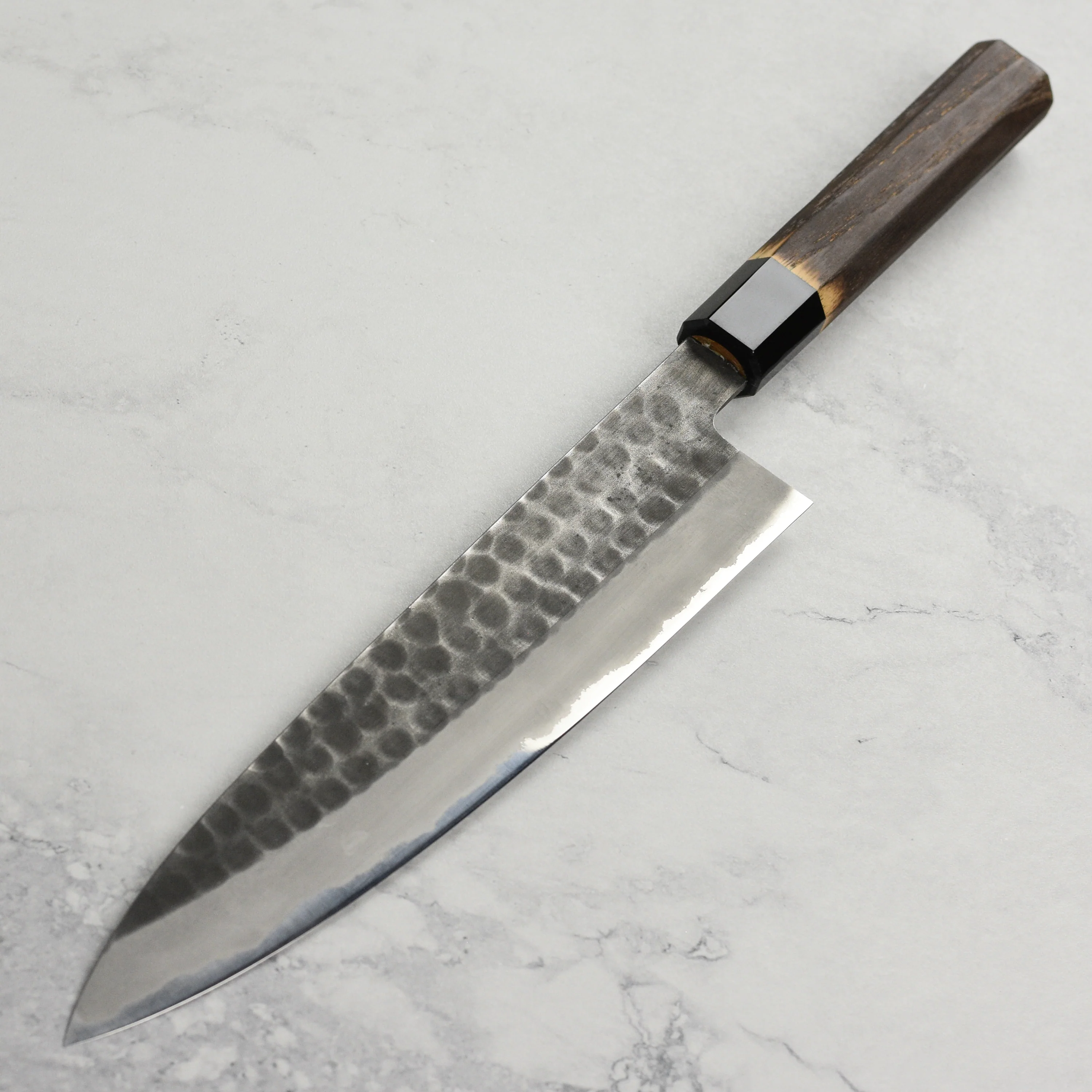 Hinoura Shirogami #2 Kurouchi Tsuchime 9.4" Gyuto - Image 4