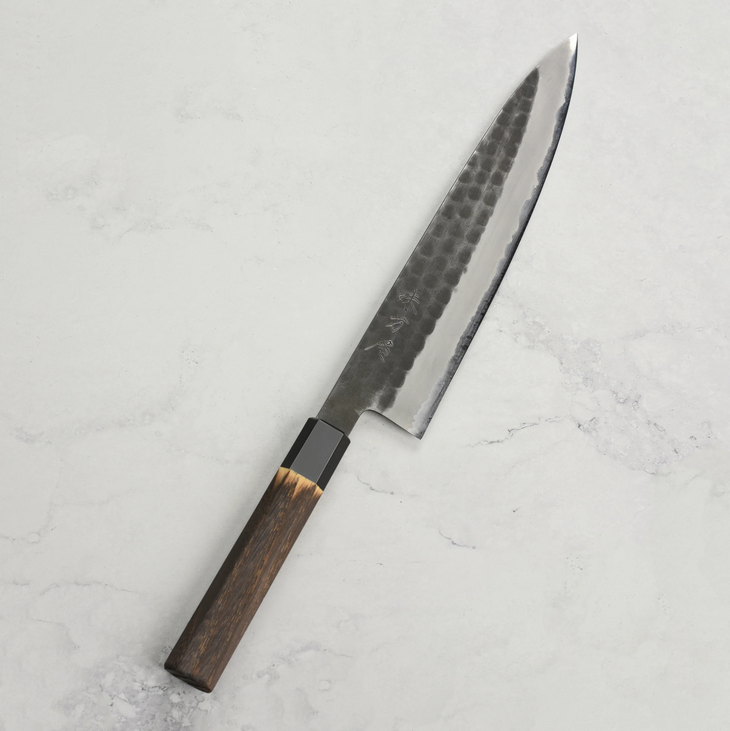 Hinoura Shirogami #2 Kurouchi Tsuchime 9.4" Gyuto - Image 7
