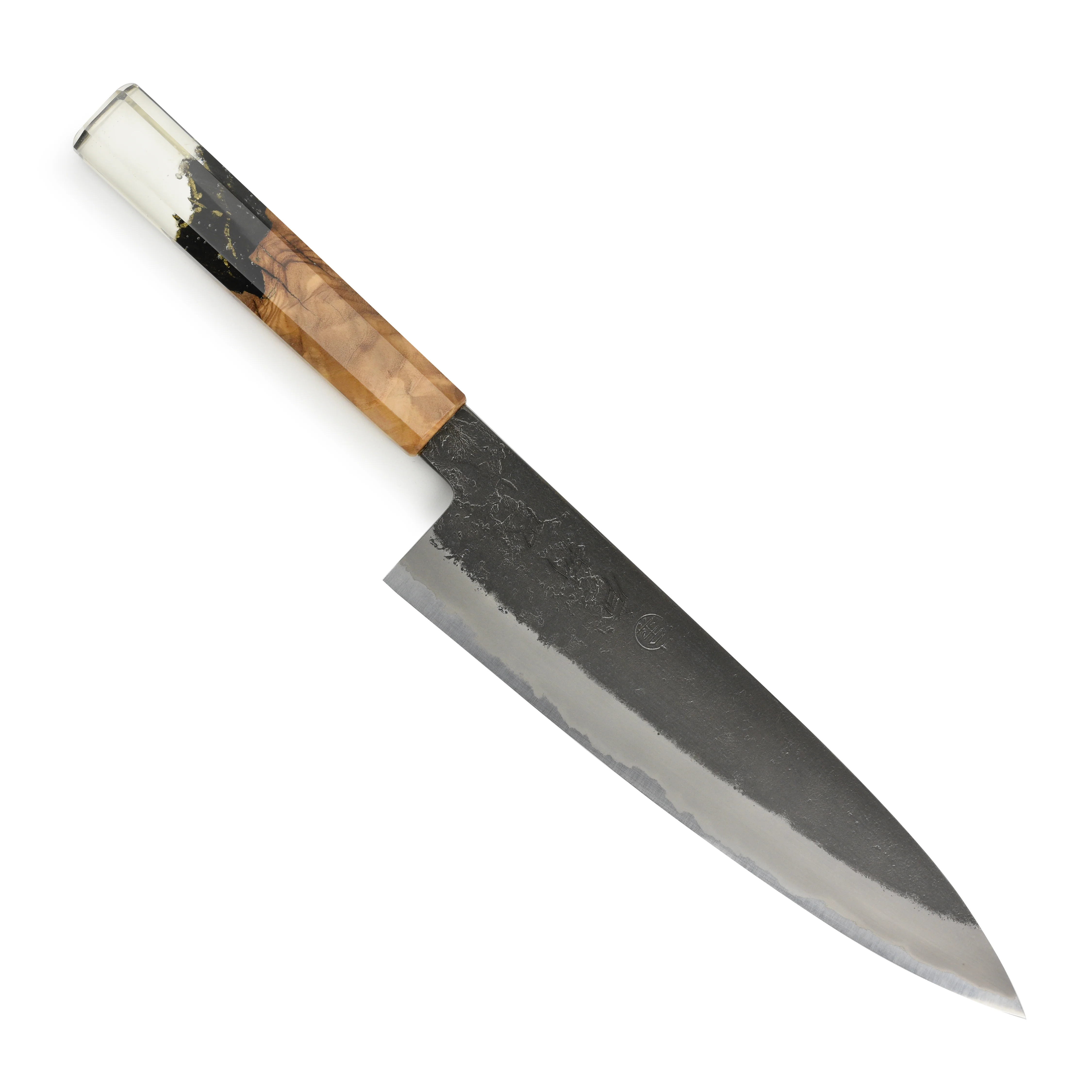 Hozan Tomoe x Hinoura Shirogami #2 Kurouchi 8.25" Gyuto - Image 6