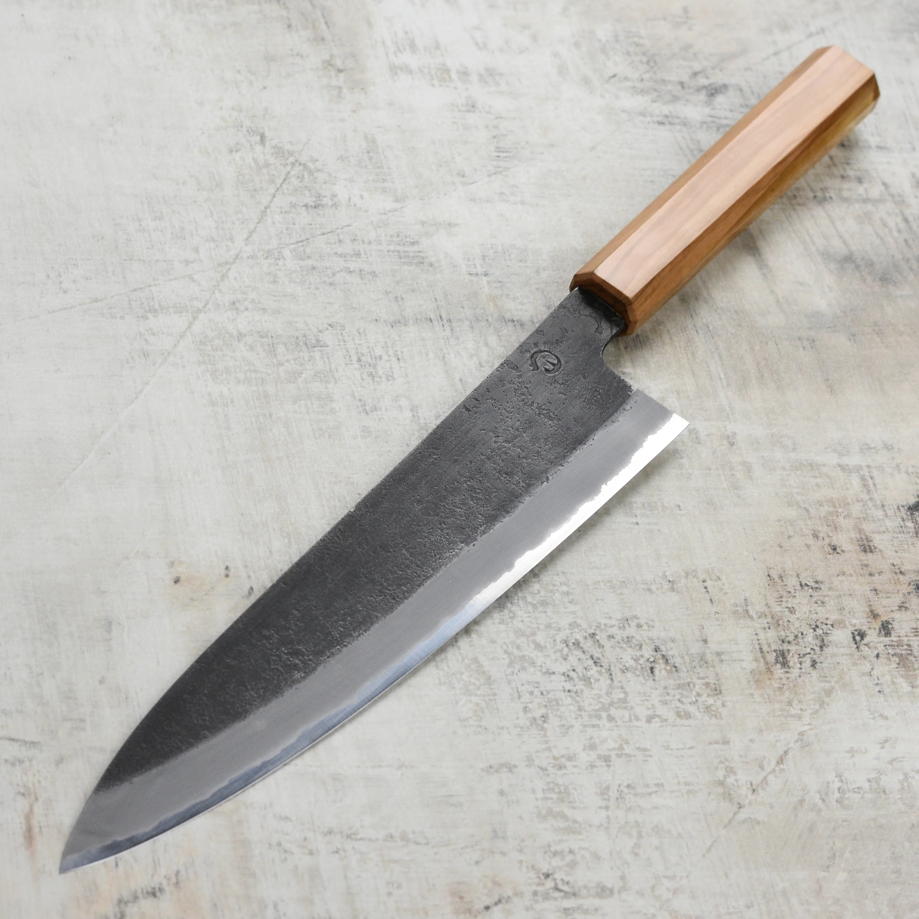 Hozan Tomoe x Hinoura Shirogami #2 Kurouchi 9.4" Gyuto - Image 7