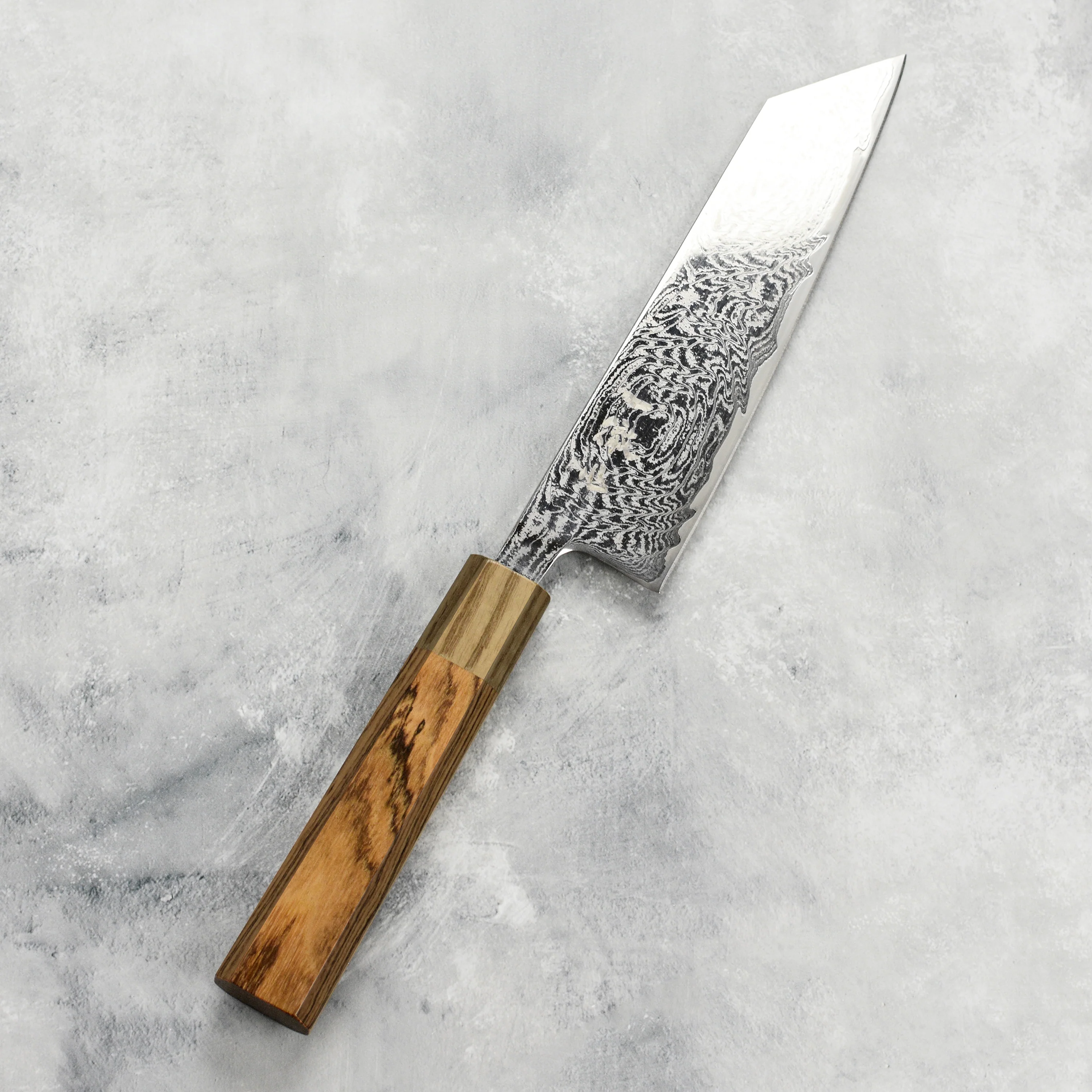 Ittetsu AUS10 Spiral Damascus 6.5" Bunka - Image 6