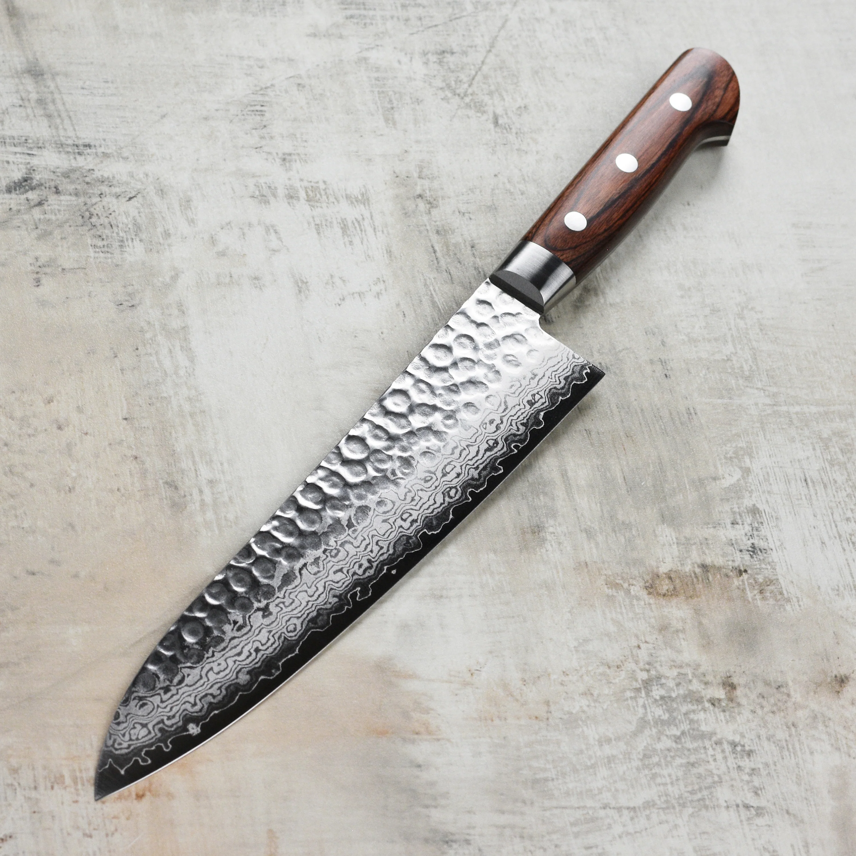 Ittetsu VG10 Hammered Damascus 8.25" Gyuto - Image 6