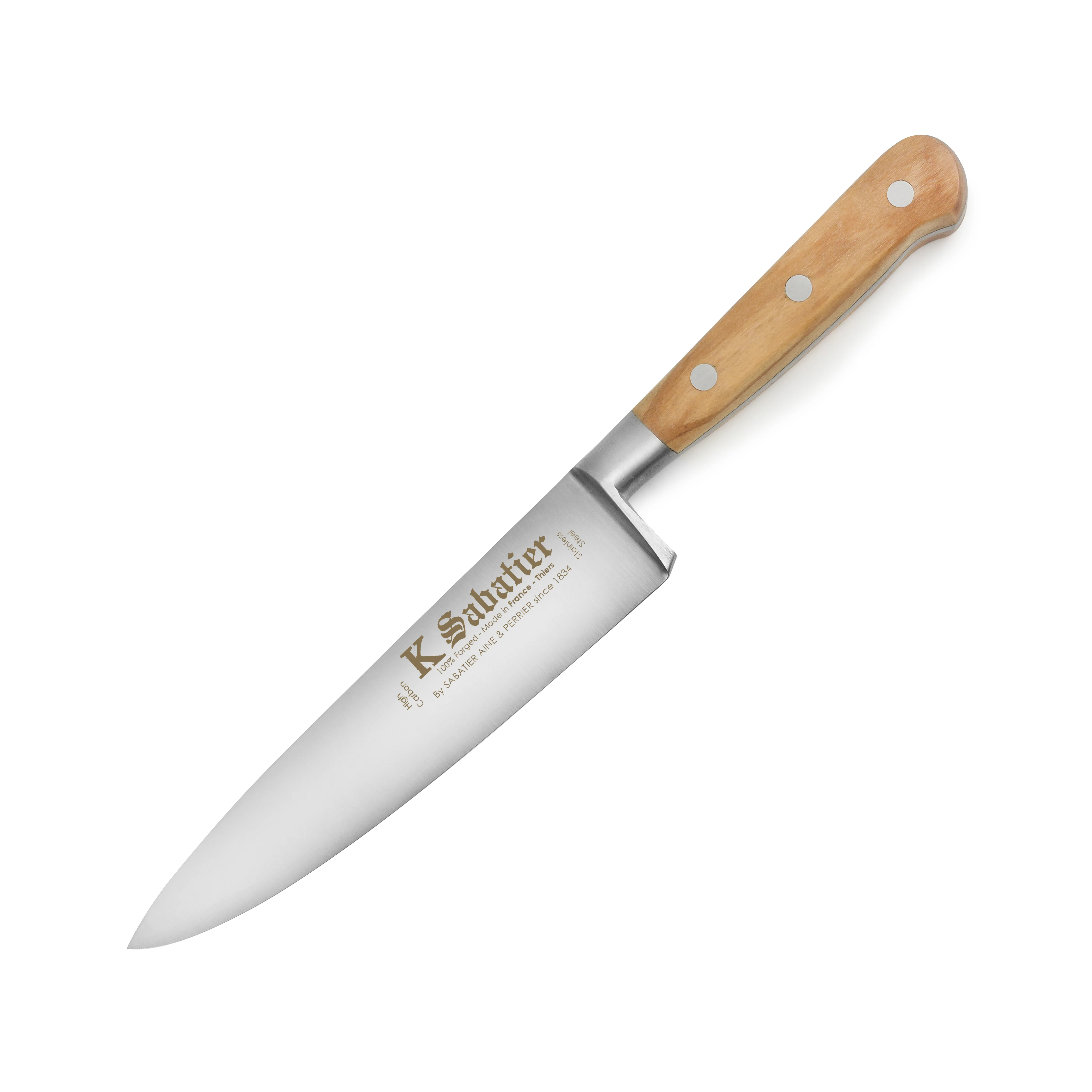 K Sabatier Olive Wood 6" Chef's Knife - Image 4