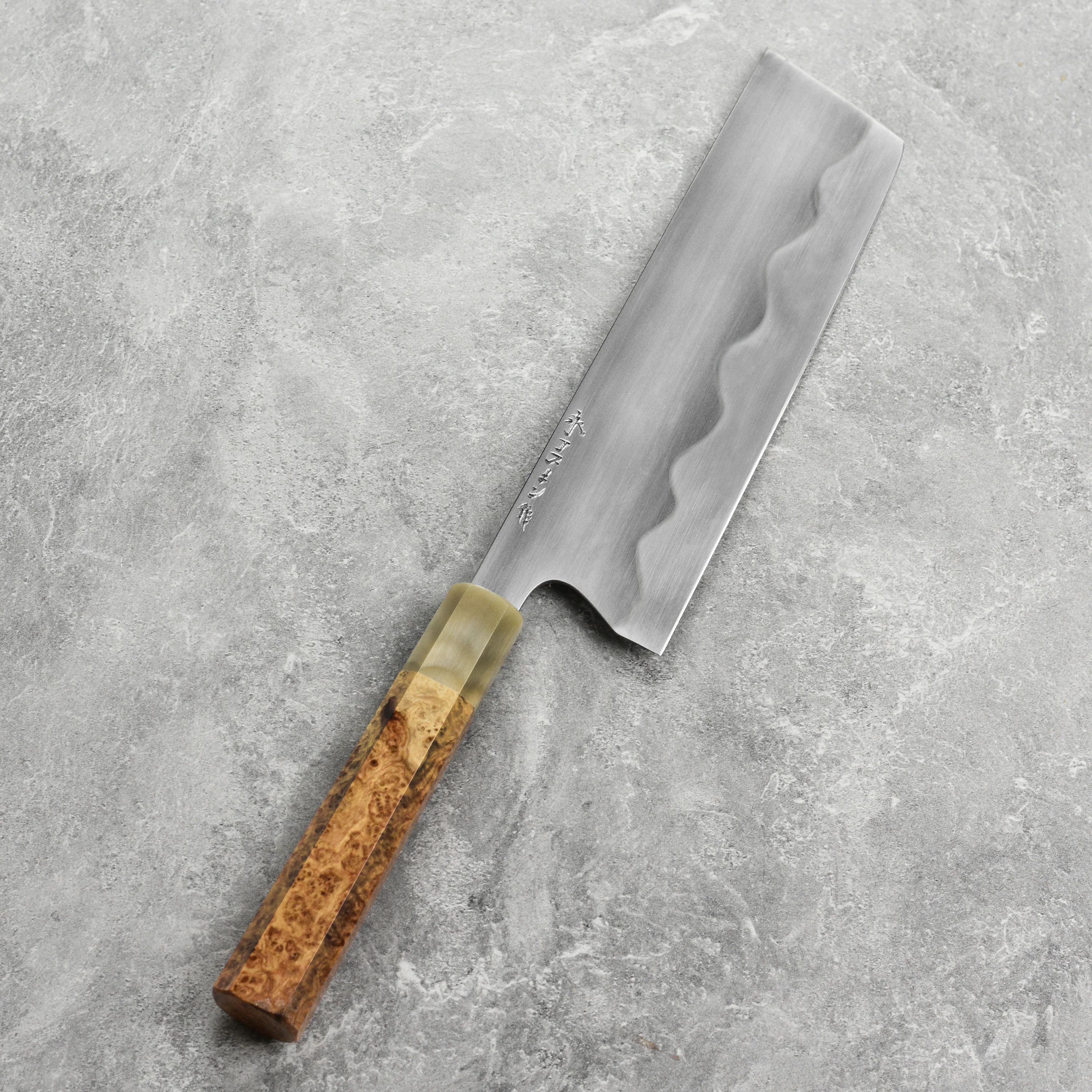 Keskin Carbon Steel 7" Nakiri with Saya - Image 4