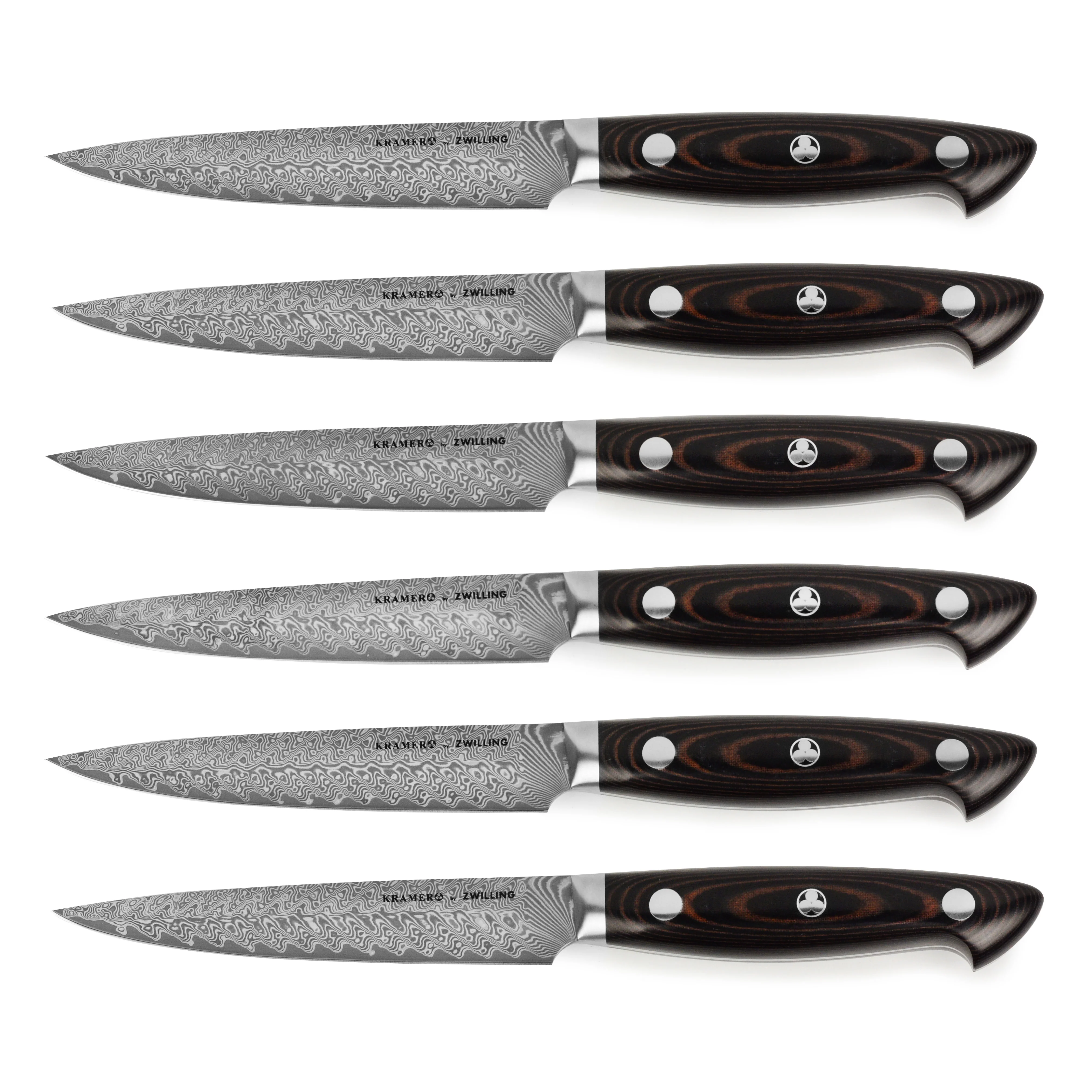 Kramer Stainless Damascus 6 Piece Steak Knife Set - Image 4