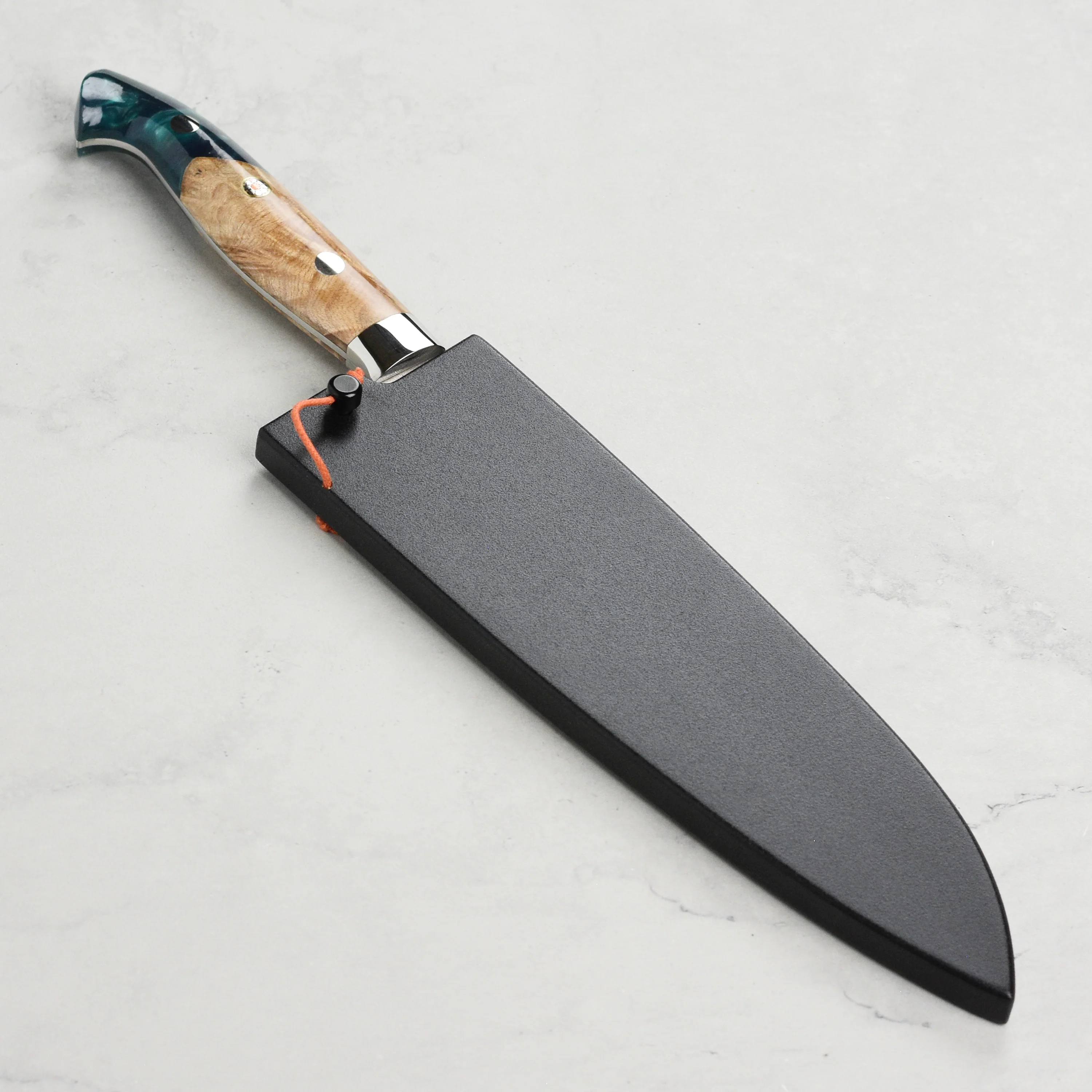 Kurosaki Fujin Forged SG2 Damascus 7" Gyuto with Saya - Image 7