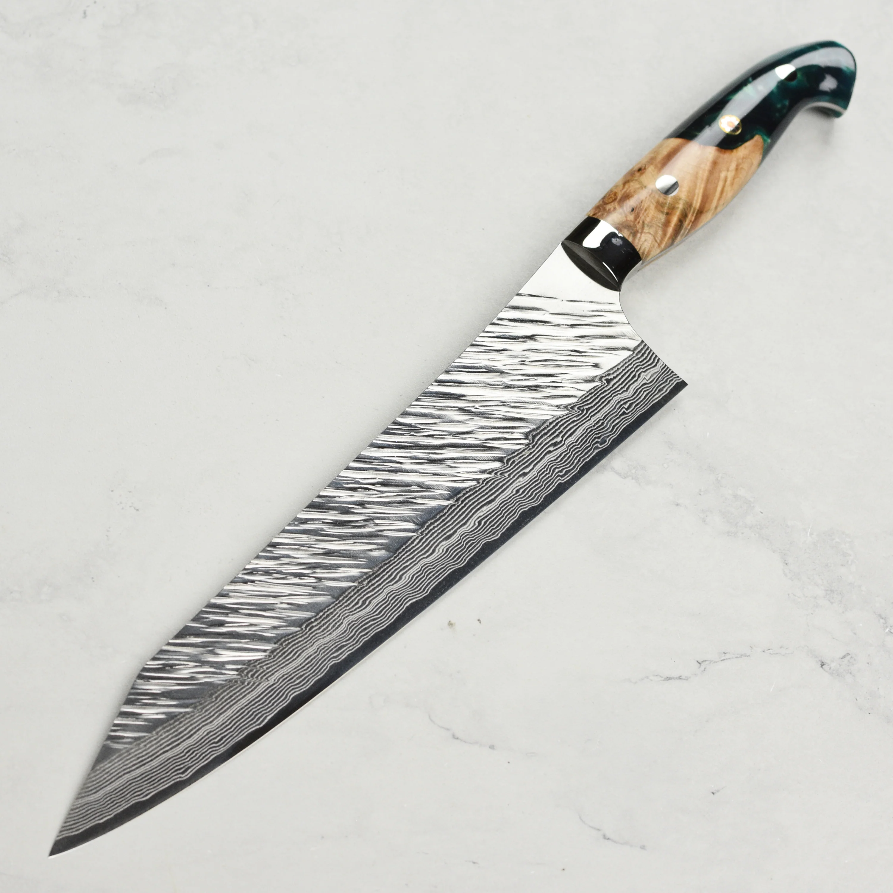 Kurosaki Fujin Forged SG2 Damascus 9.4" Gyuto with Saya - Image 6
