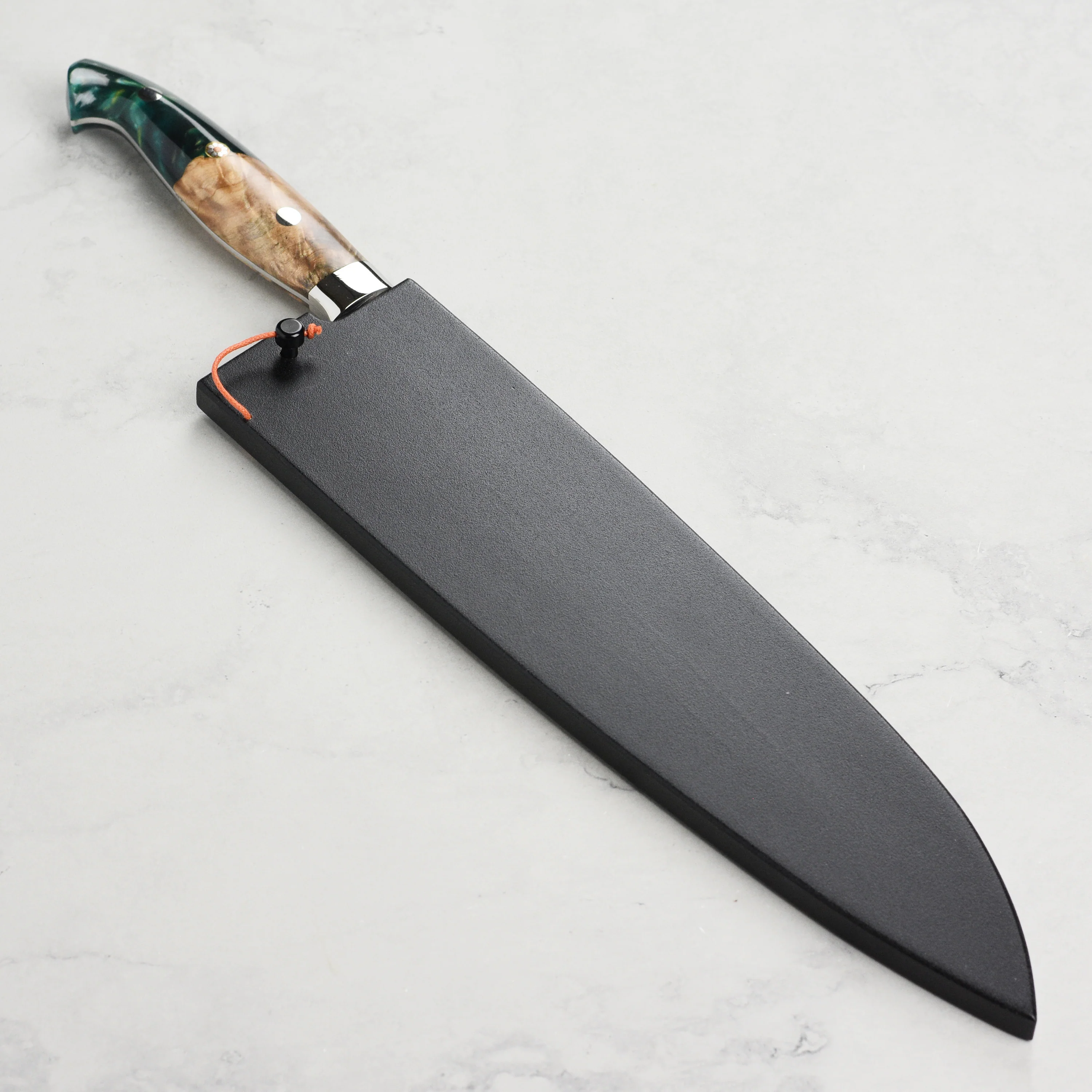 Kurosaki Fujin Forged SG2 Damascus 9.4" Gyuto with Saya - Image 7