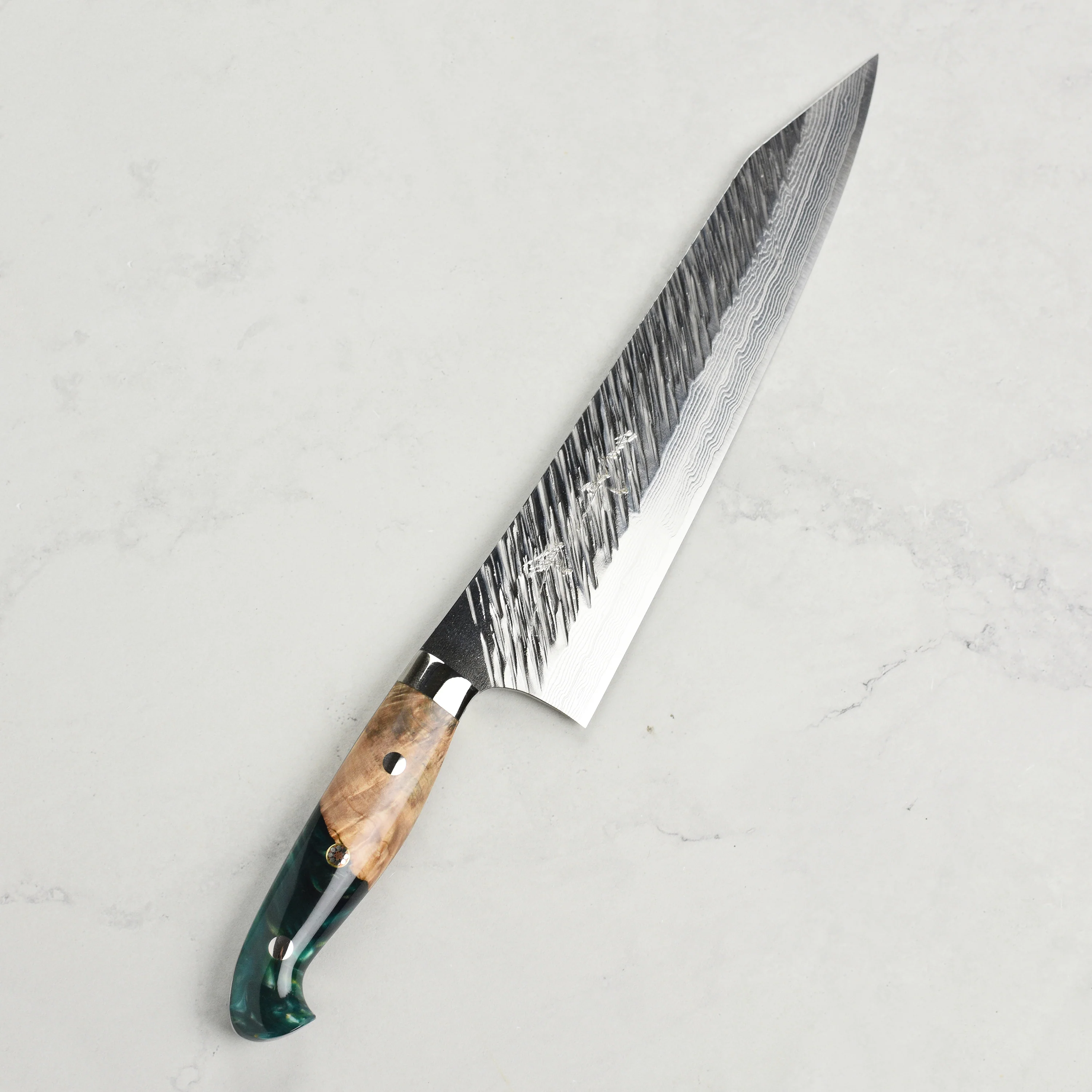 Kurosaki Fujin Forged SG2 Damascus 9.4" Gyuto with Saya - Image 8