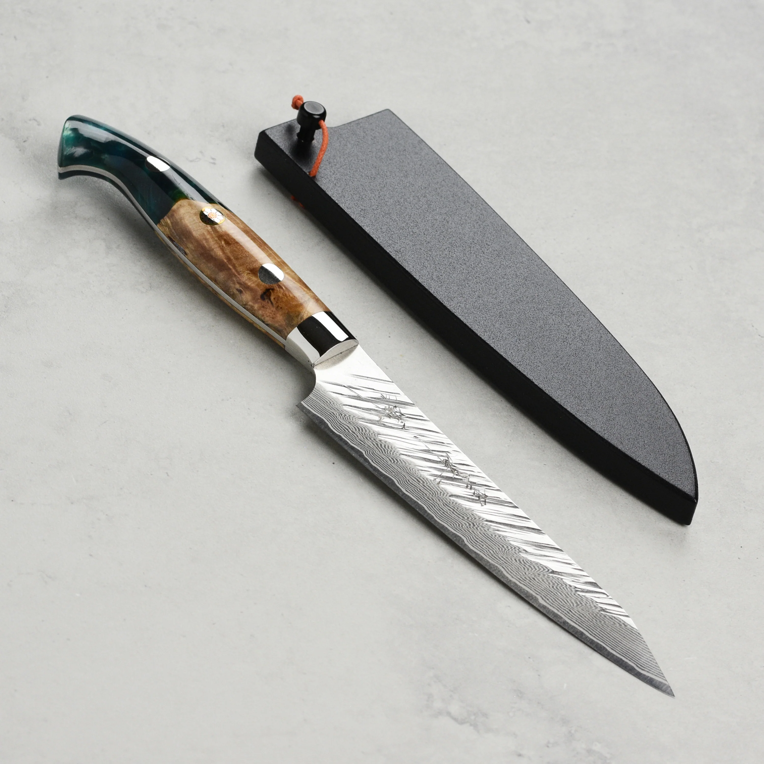 Kurosaki Fujin Forged SG2 Damascus 5.1" Petty with Saya - Image 3