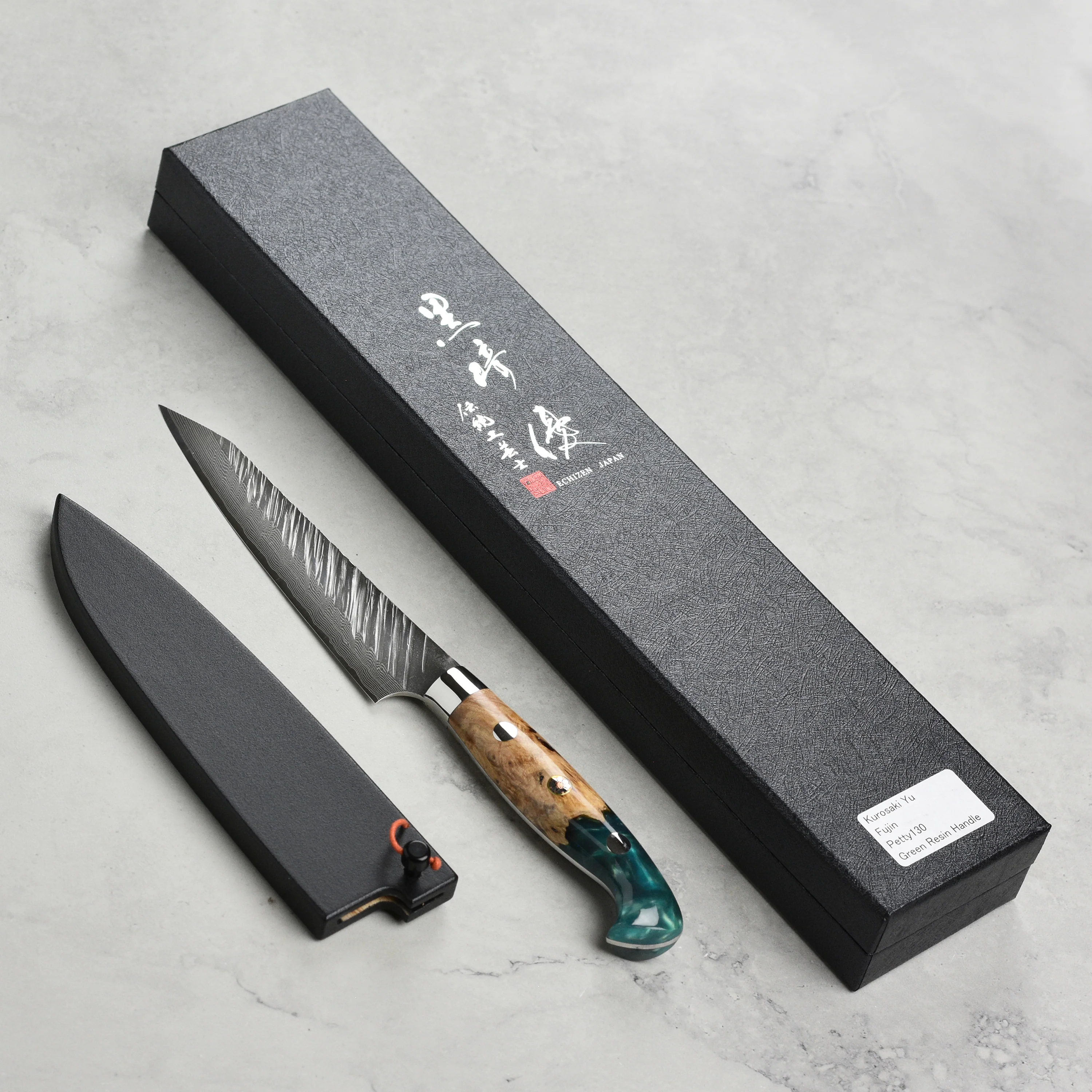 Kurosaki Fujin Forged SG2 Damascus 5.1" Petty with Saya - Image 5