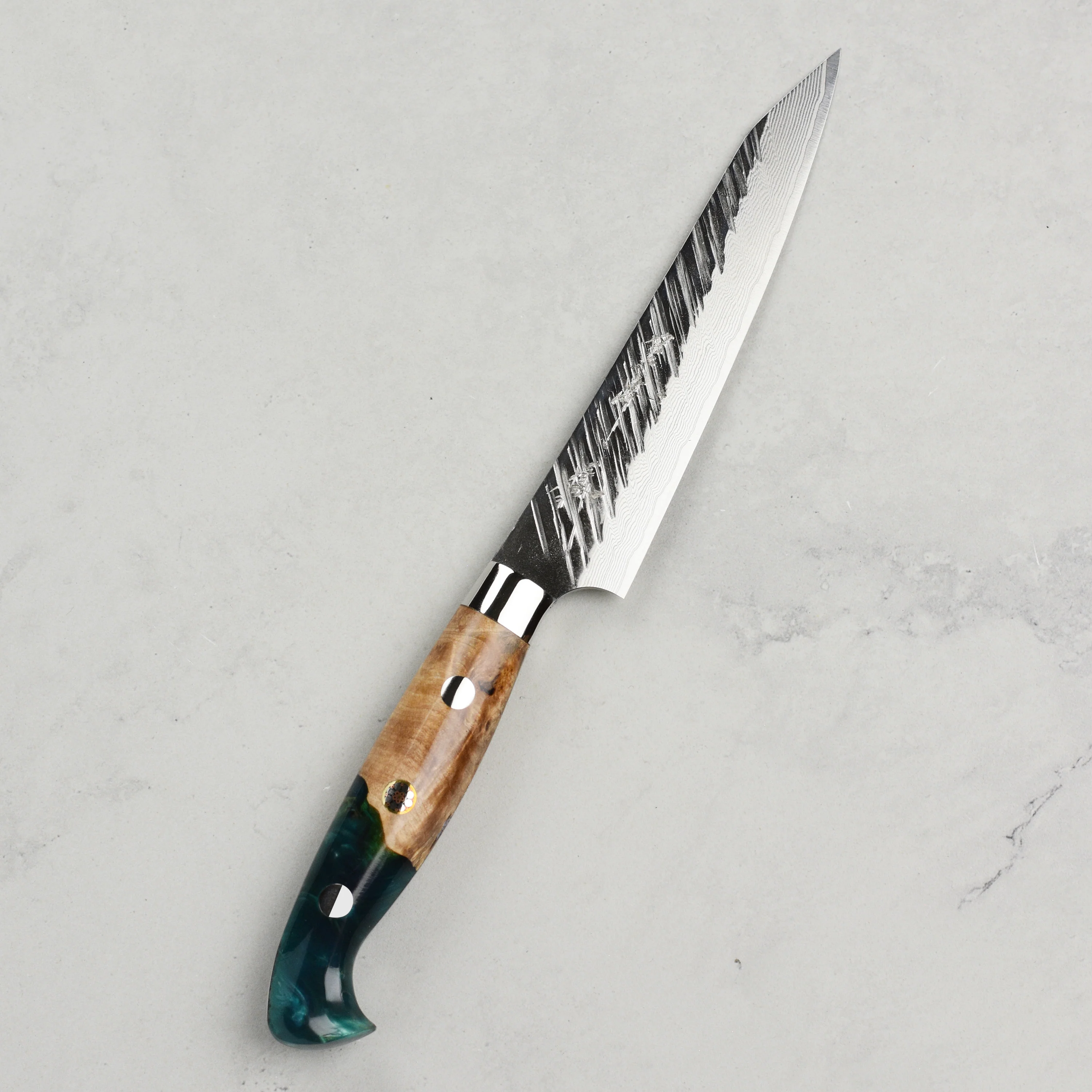 Kurosaki Fujin Forged SG2 Damascus 5.1" Petty with Saya - Image 9