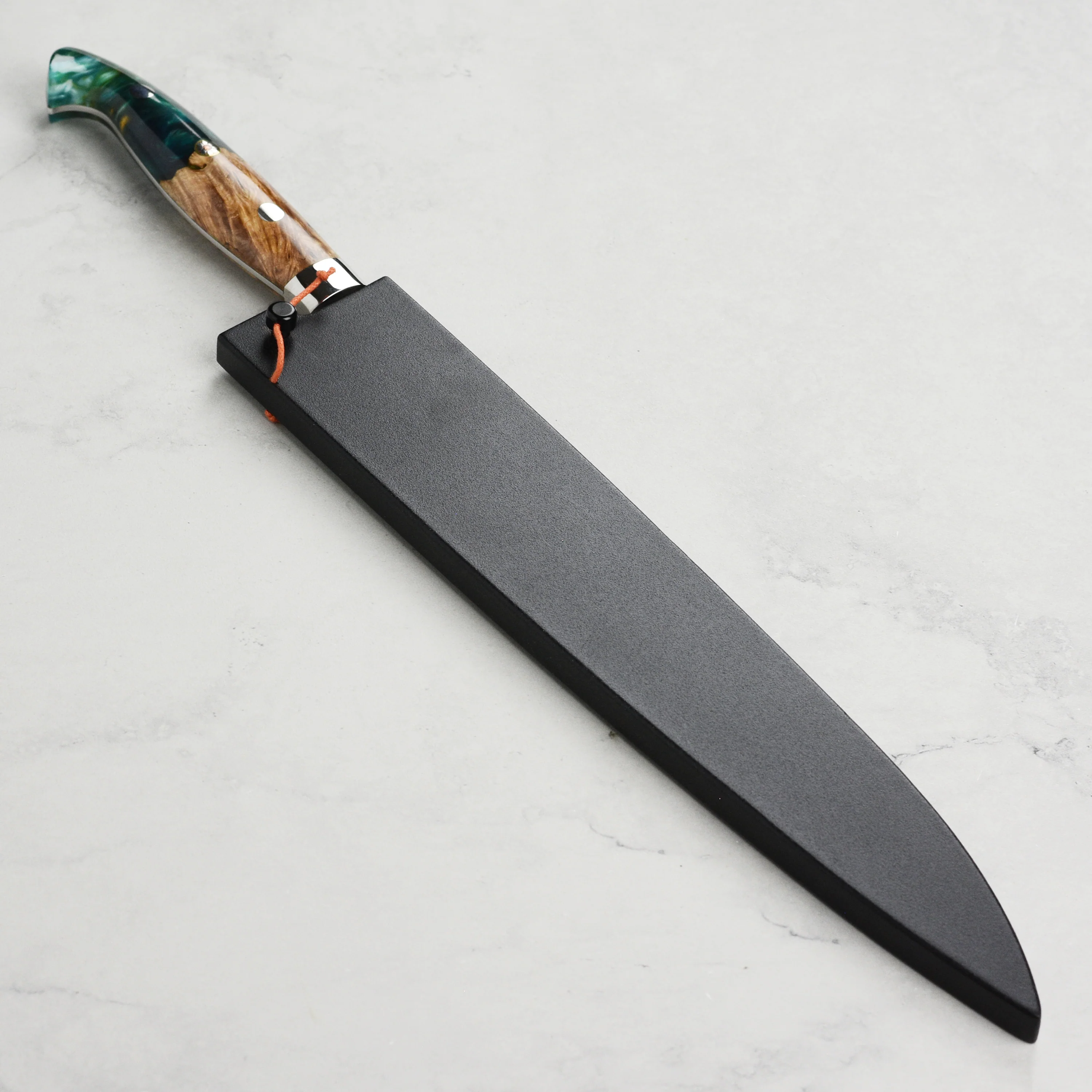 Kurosaki Fujin Forged SG2 Damascus 9.4" Sujihiki with Saya - Image 7