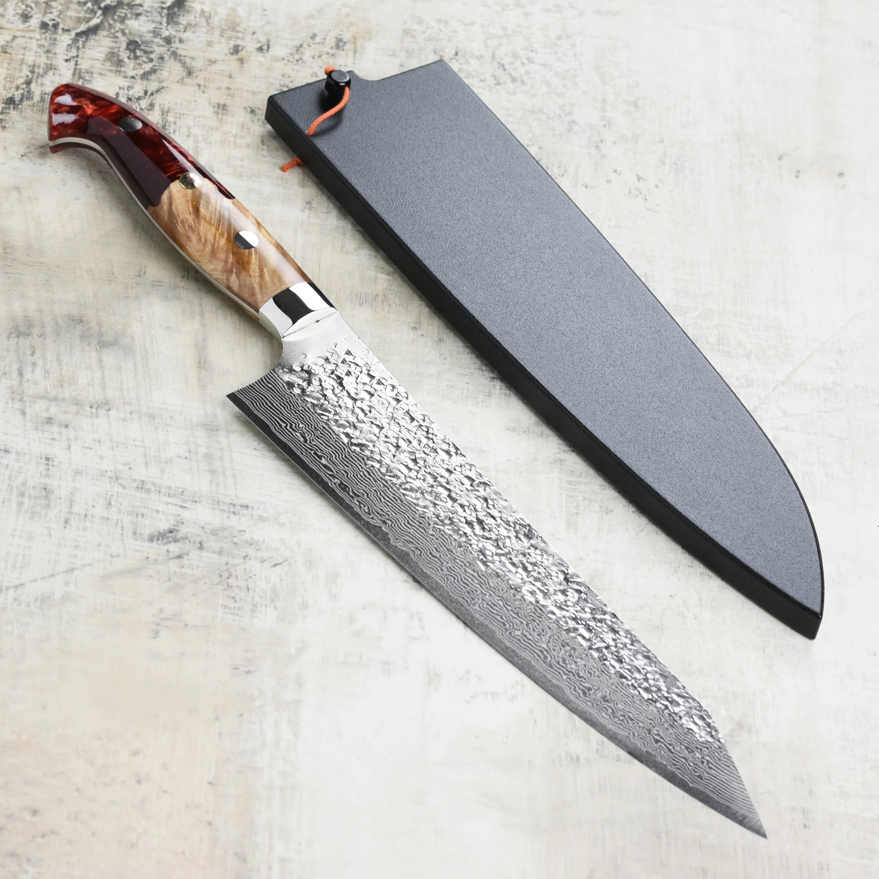 Kurosaki Shizuku Forged SG2 Damascus 8.25" Gyuto with Saya - Image 3