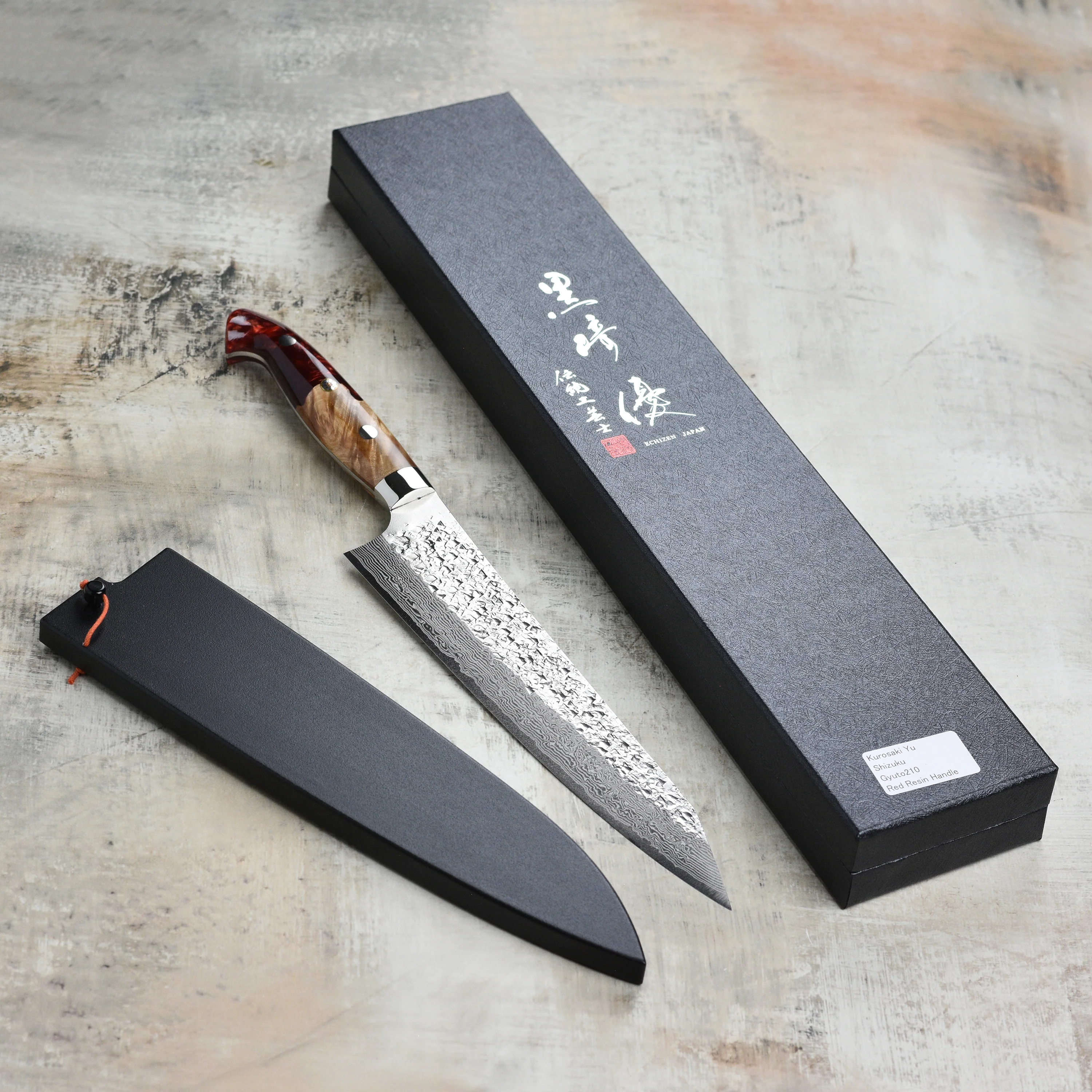 Kurosaki Shizuku Forged SG2 Damascus 8.25" Gyuto with Saya - Image 5