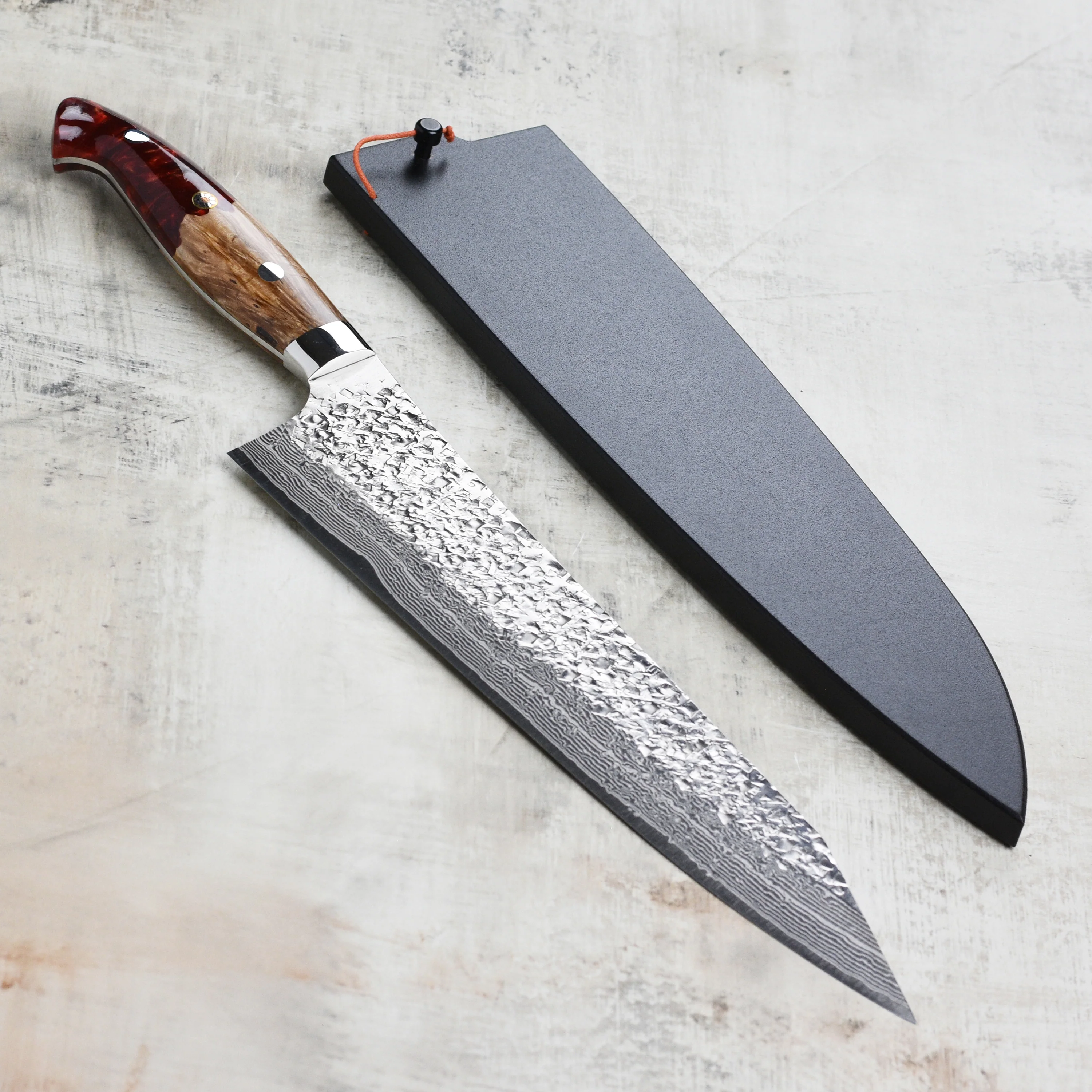 Kurosaki Shizuku Forged SG2 Damascus 9.4" Gyuto with Saya - Image 3