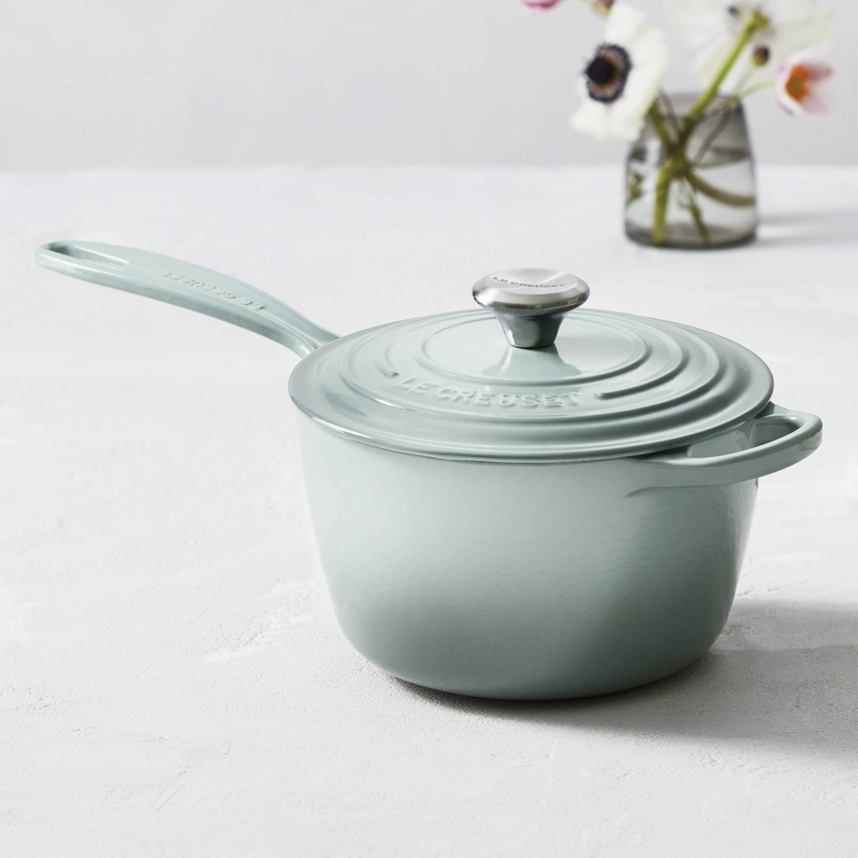 Le Creuset Signature Cast Iron 1.75-quart Sea Salt Saucepan - Image 2