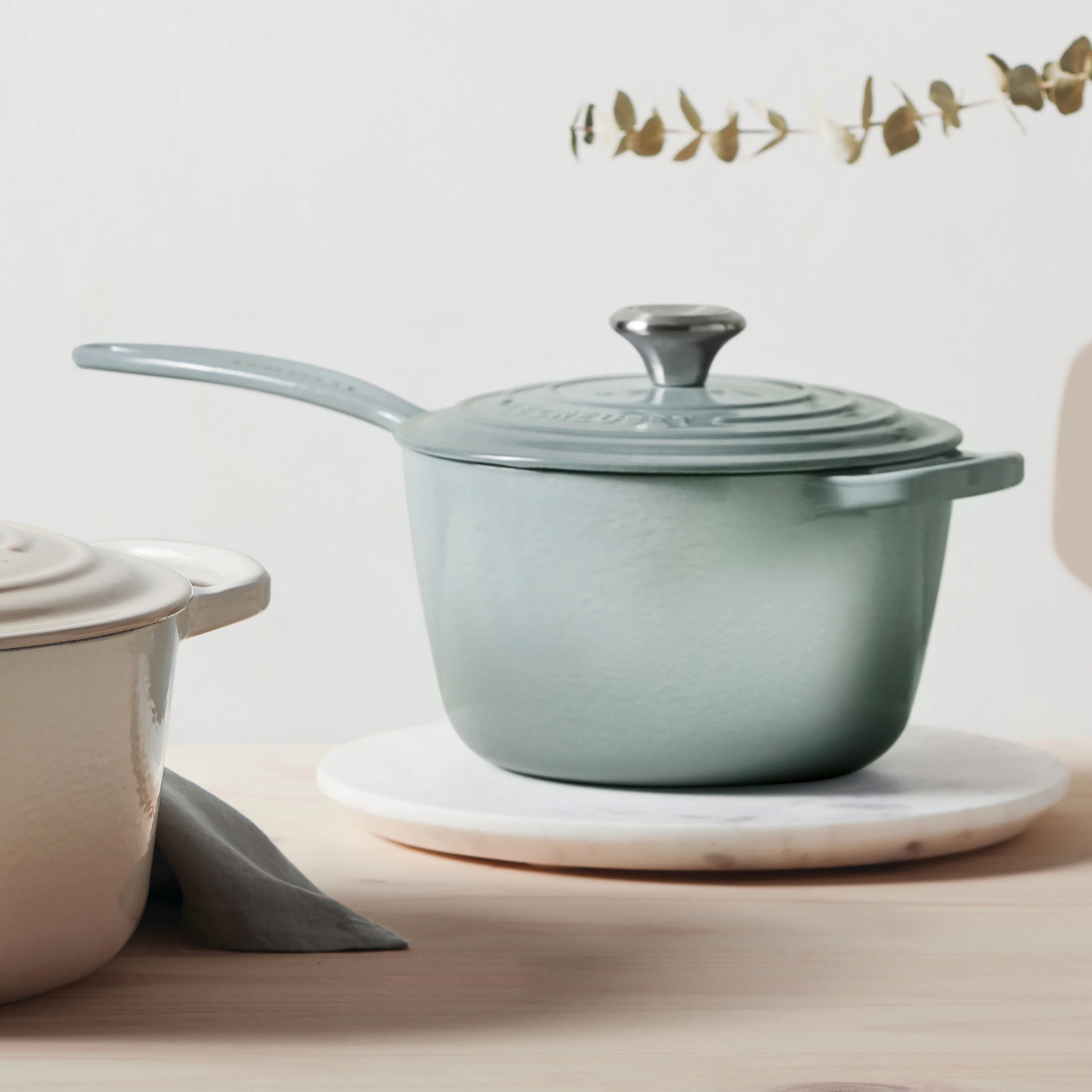 Le Creuset Signature Cast Iron 1.75-quart Sea Salt Saucepan - Image 5