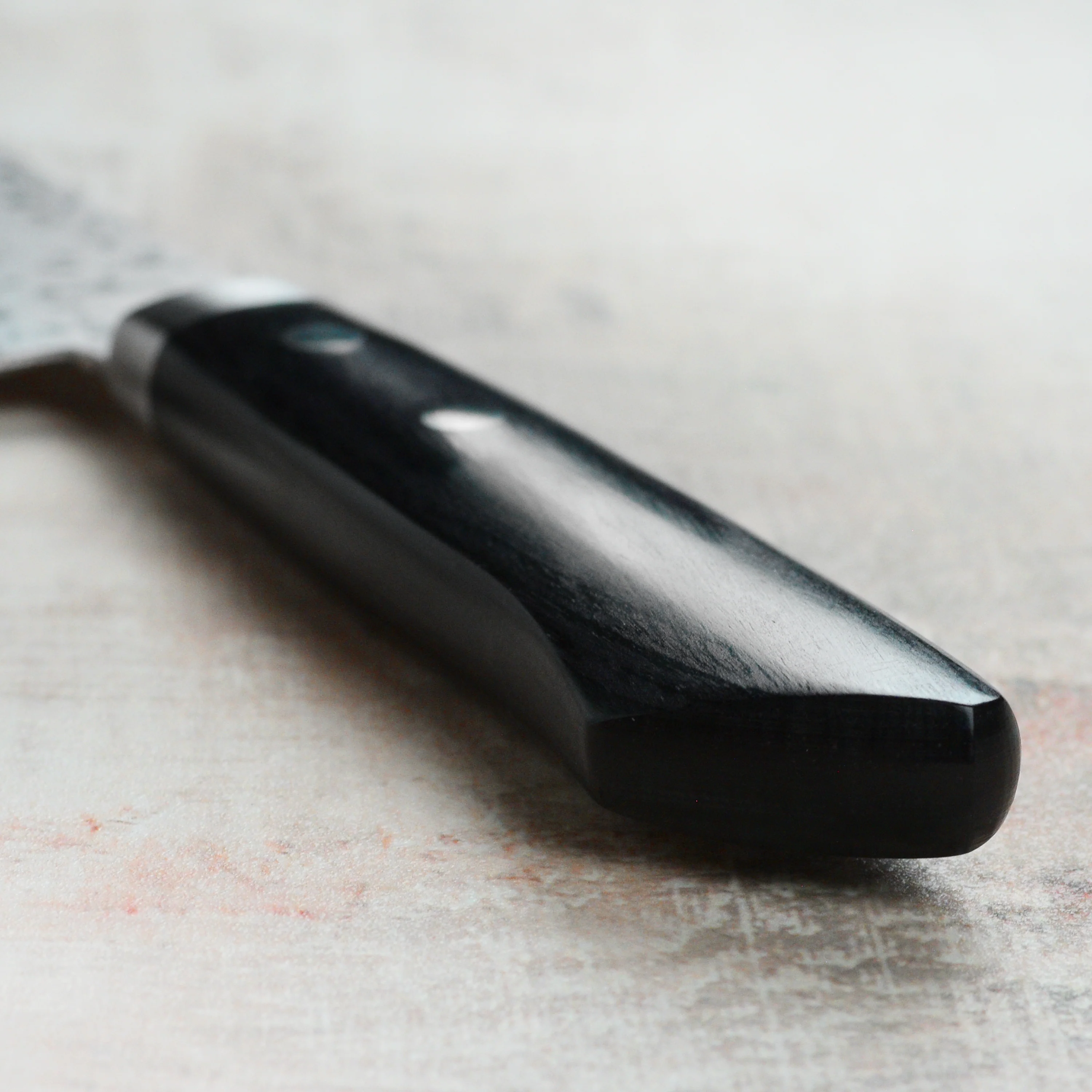 Masutani VG10 Damascus 7" Gyuto, Black Handle - Image 2