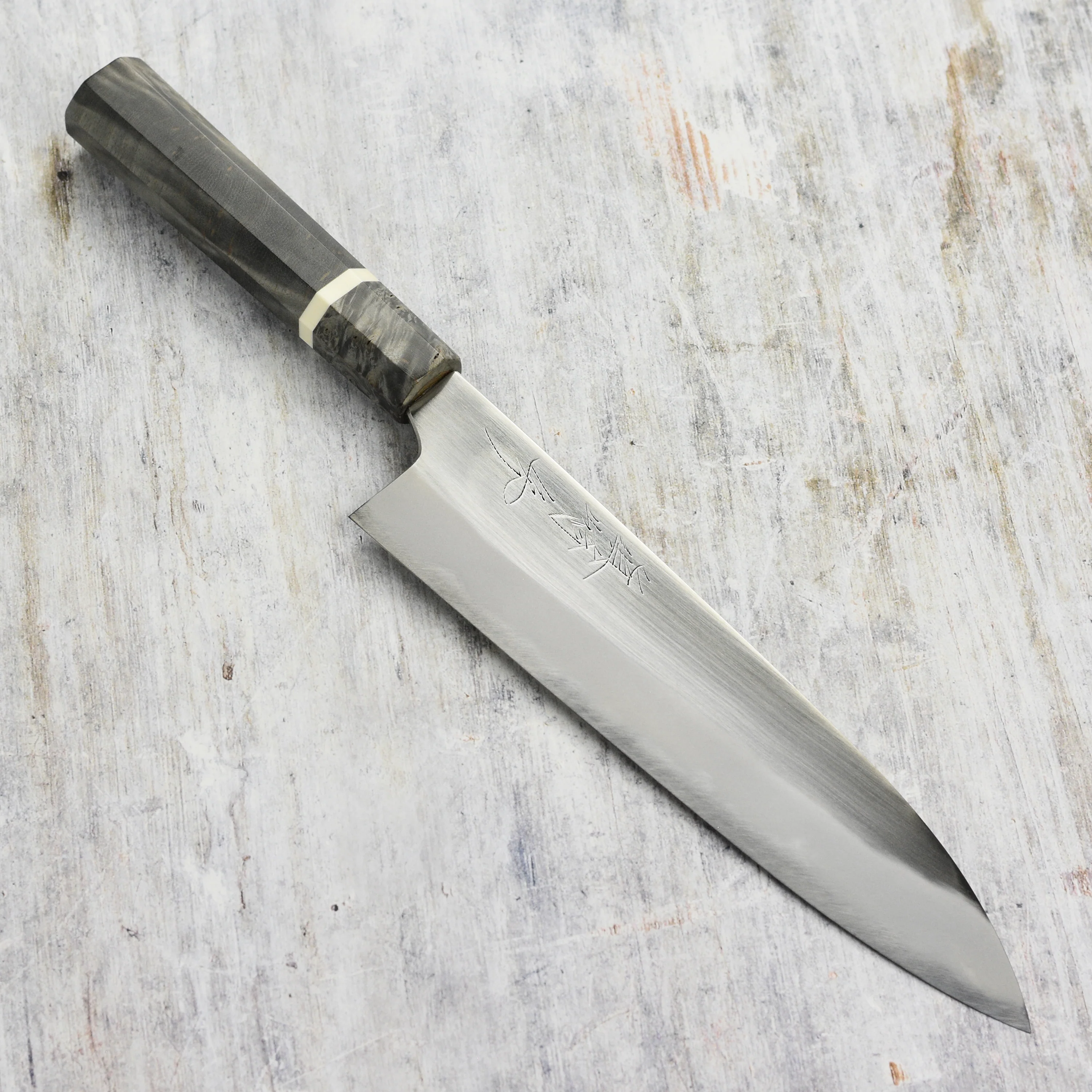 Mazaki Hon-Sanmai Shirogami #2 Migaki 9" Gyuto